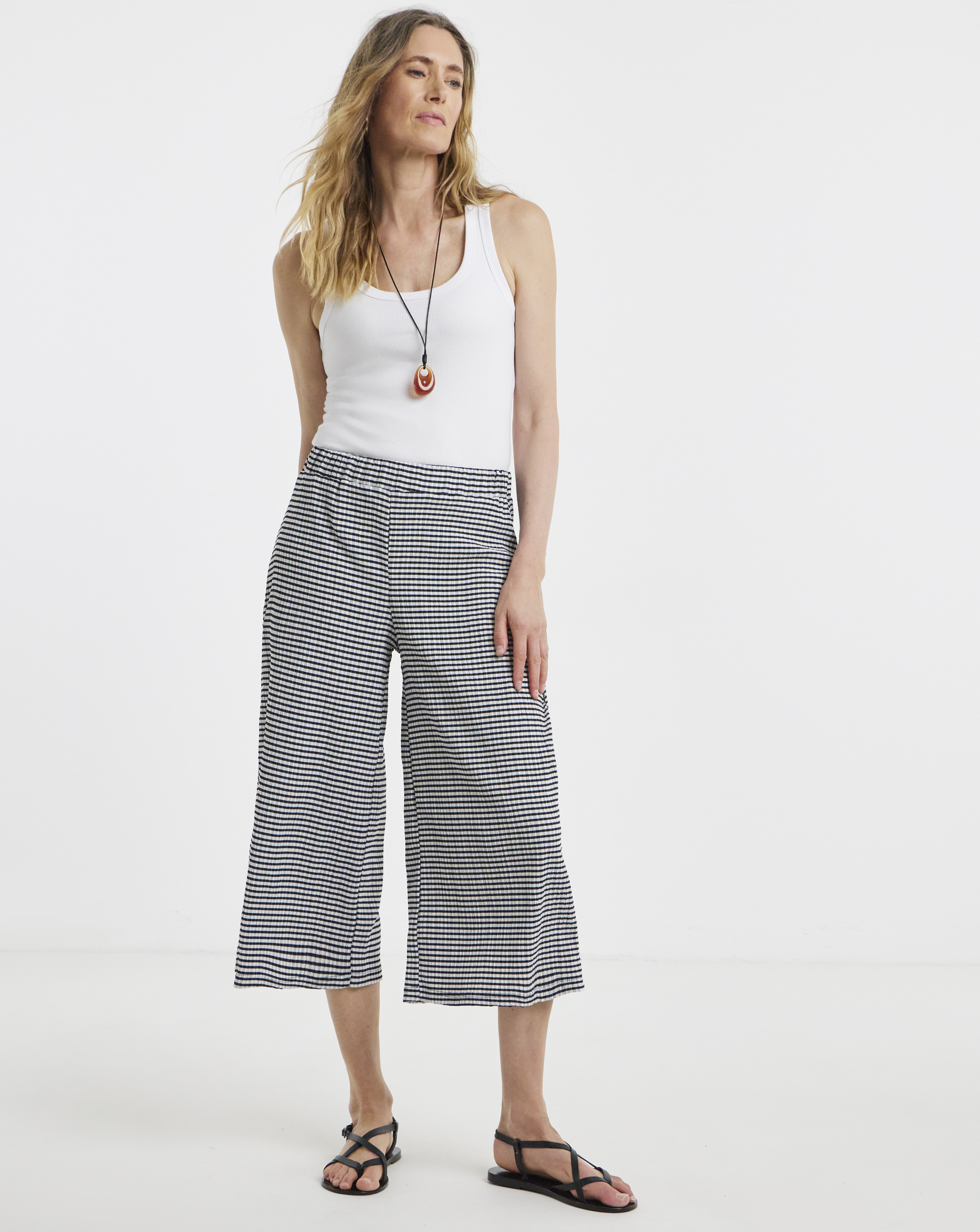 New In - Gingham Jersey Culotte
