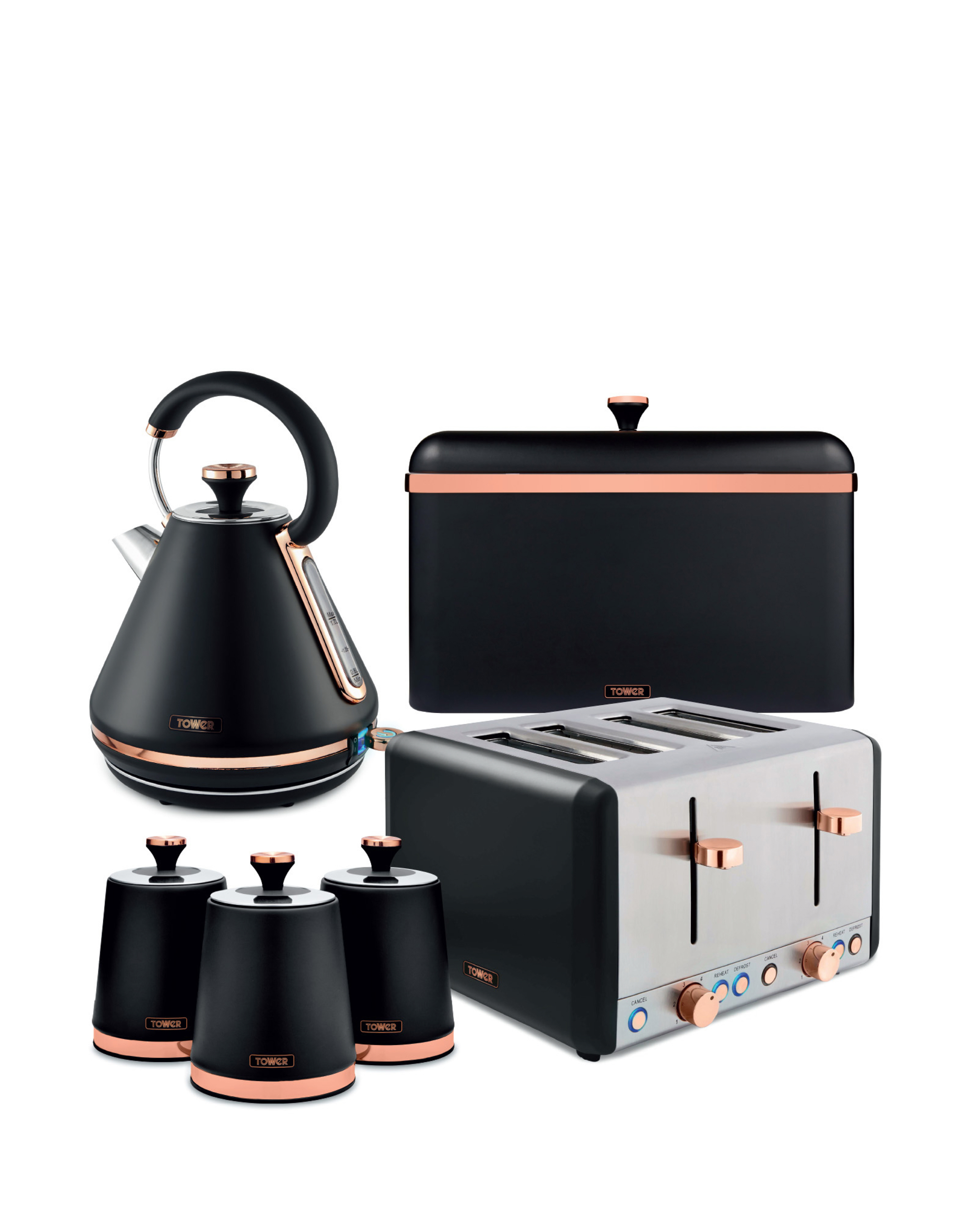 Tower Cava Kettle, 4 Slice, Bread bin
