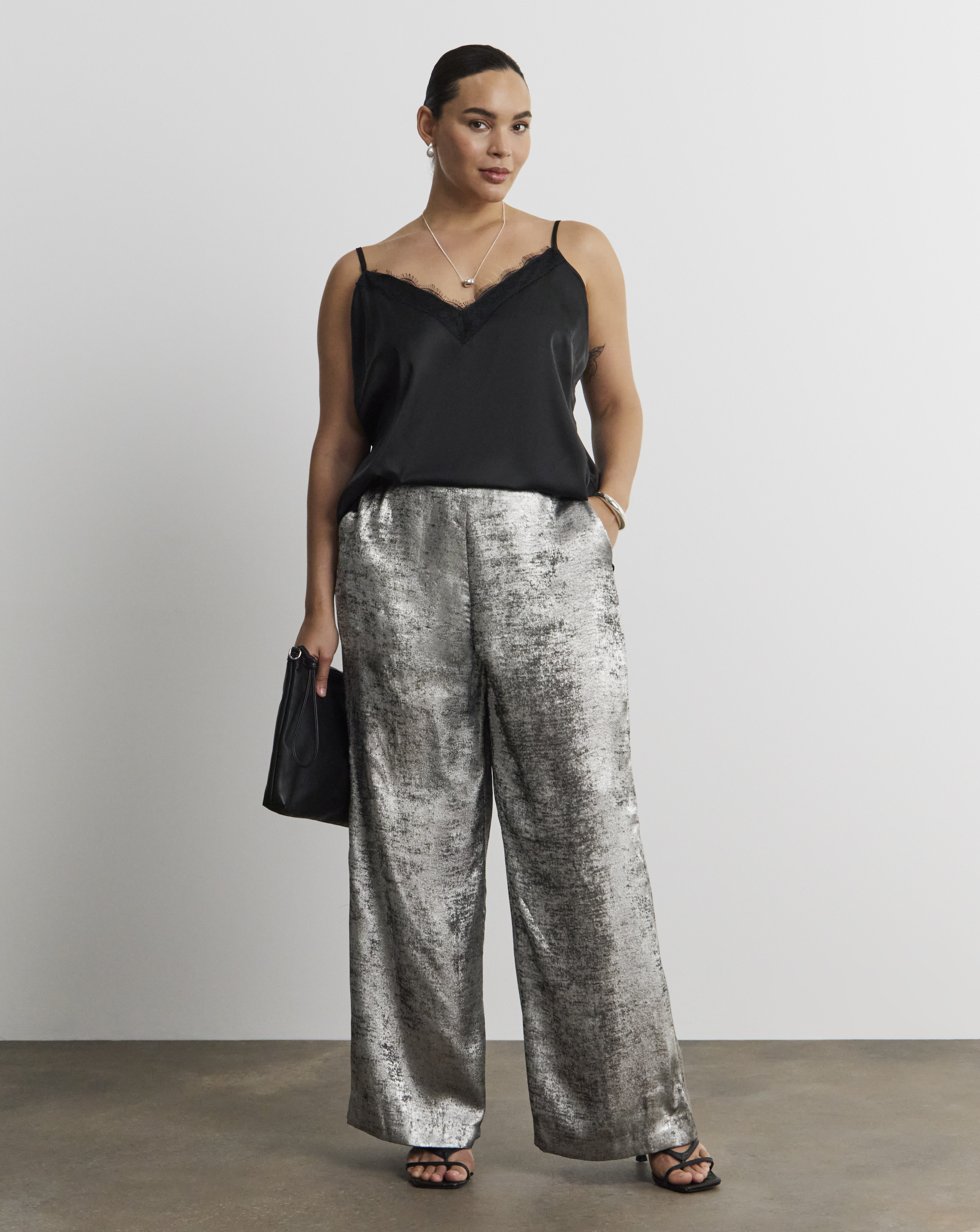 Joanna Hope Hammered Foil Wide Trouser
