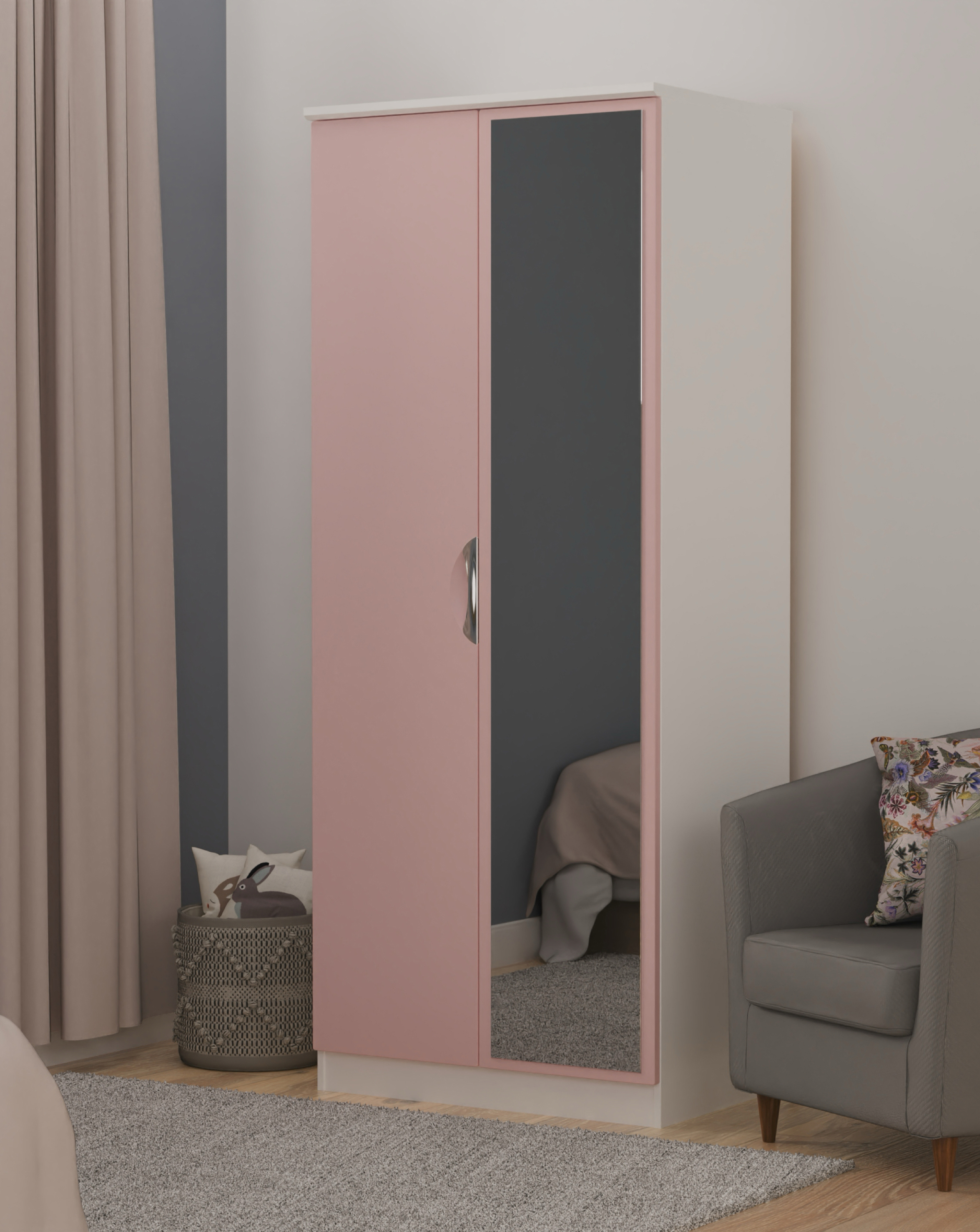 Haydn 2 Door Mirrored Robe - Kids