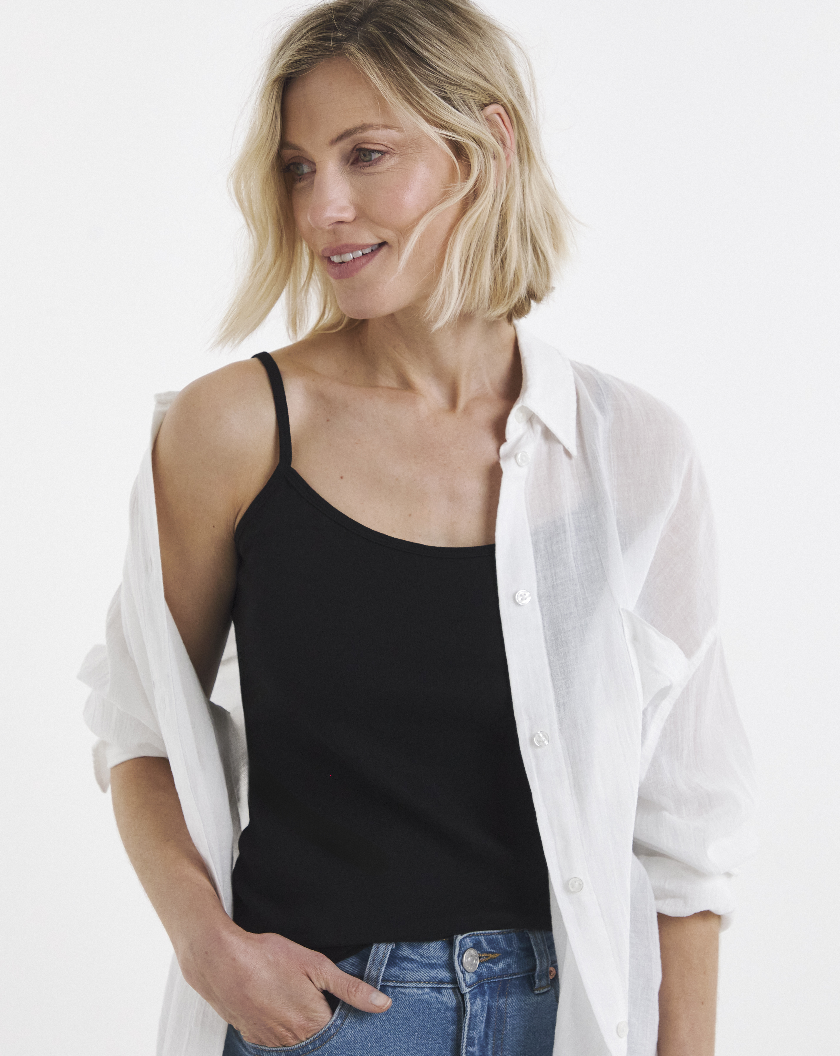 Black Cami Vest With Adjustable Straps