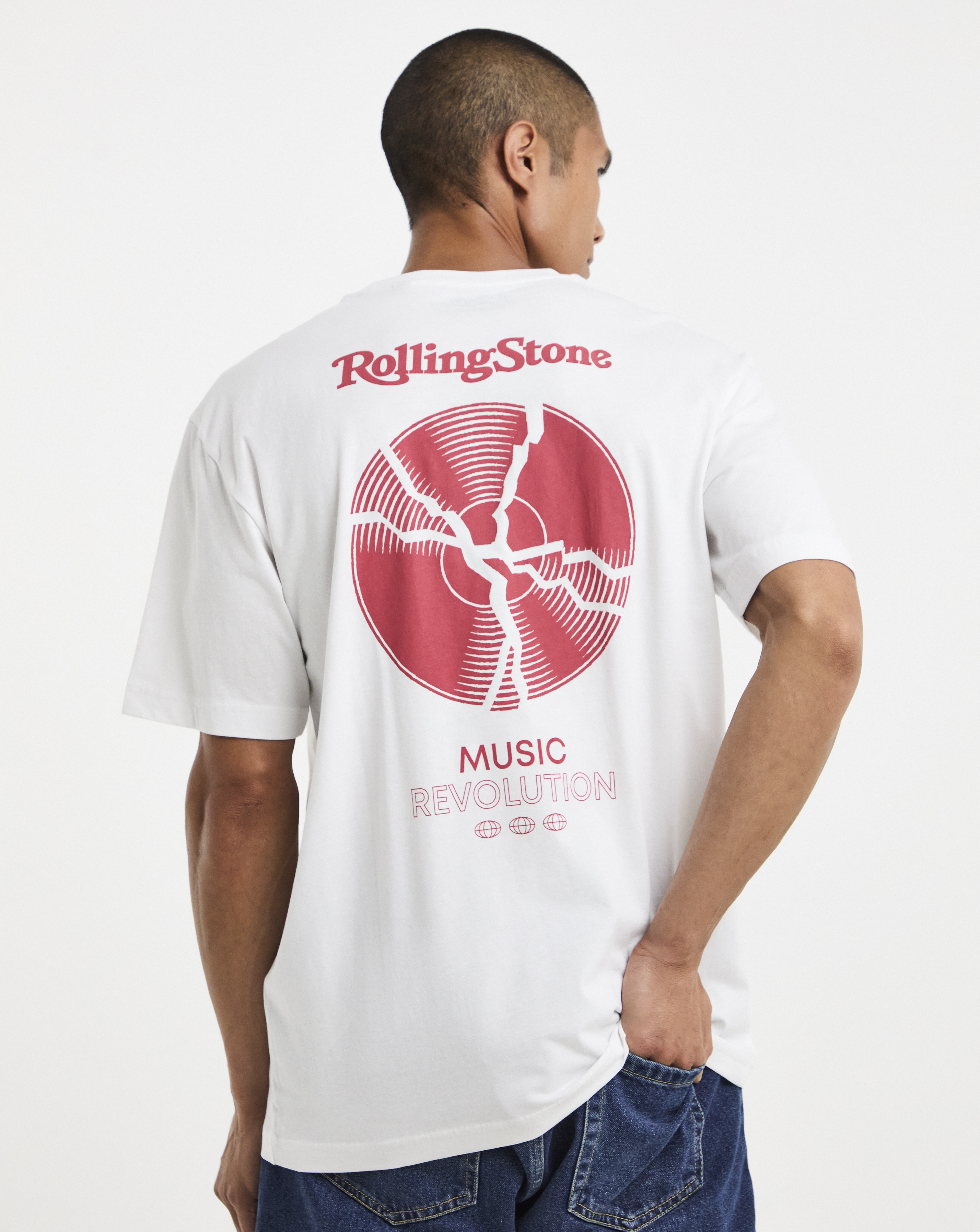 Only & Sons Rolling Stones Back Print T-Shirt - White
