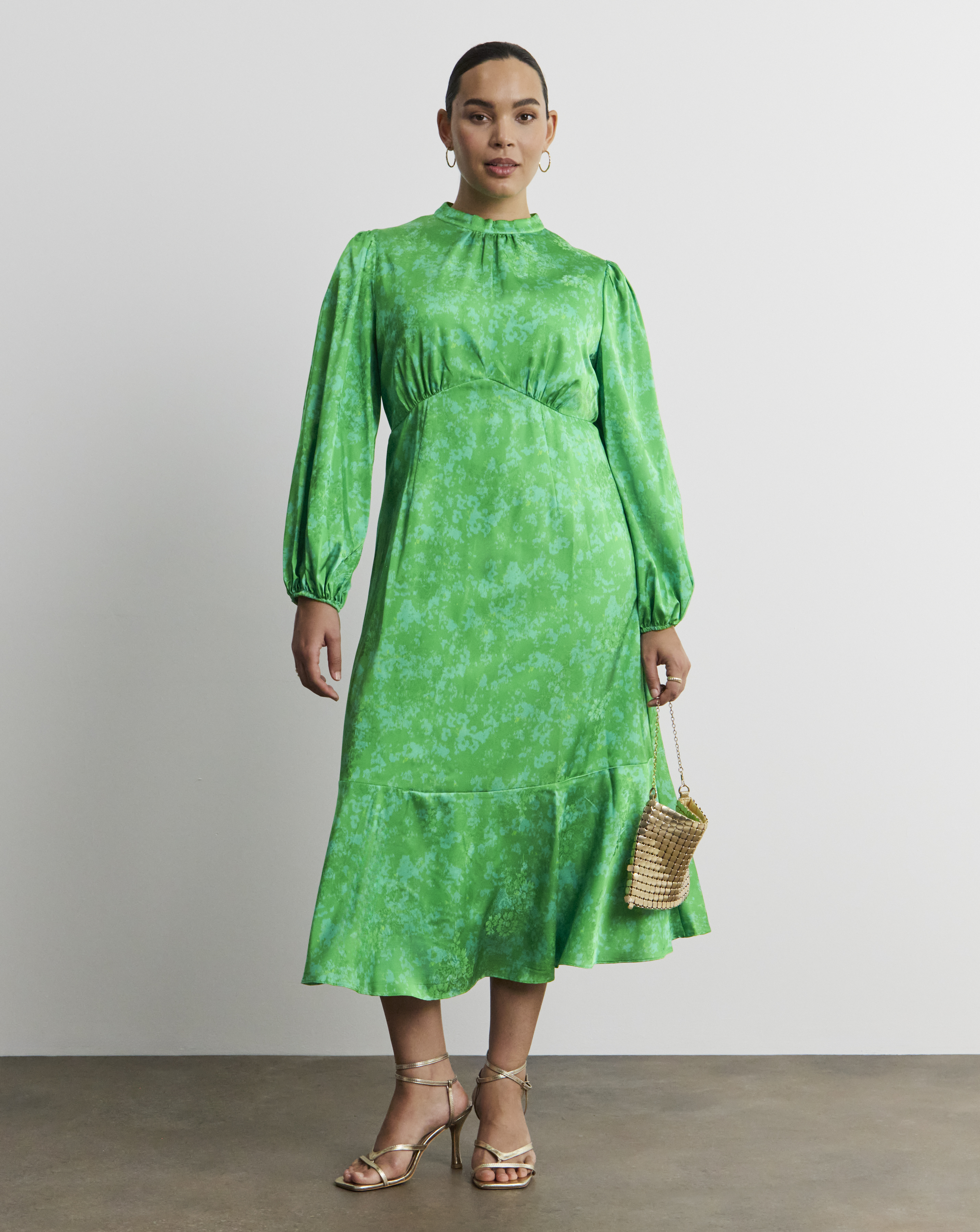 Joanna Hope Stretch Satin Jacquard Dress