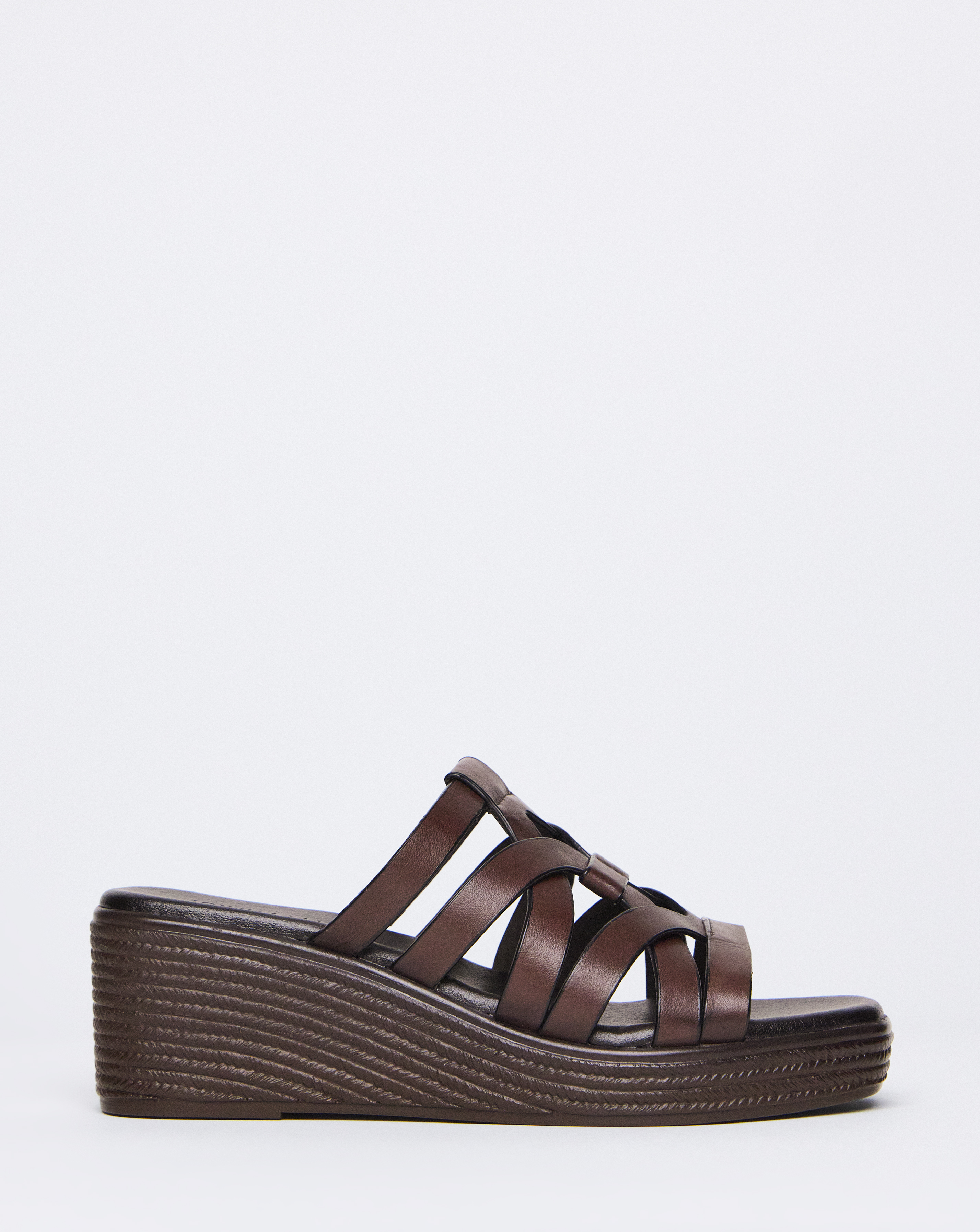 Wedged Woven Mule Wide