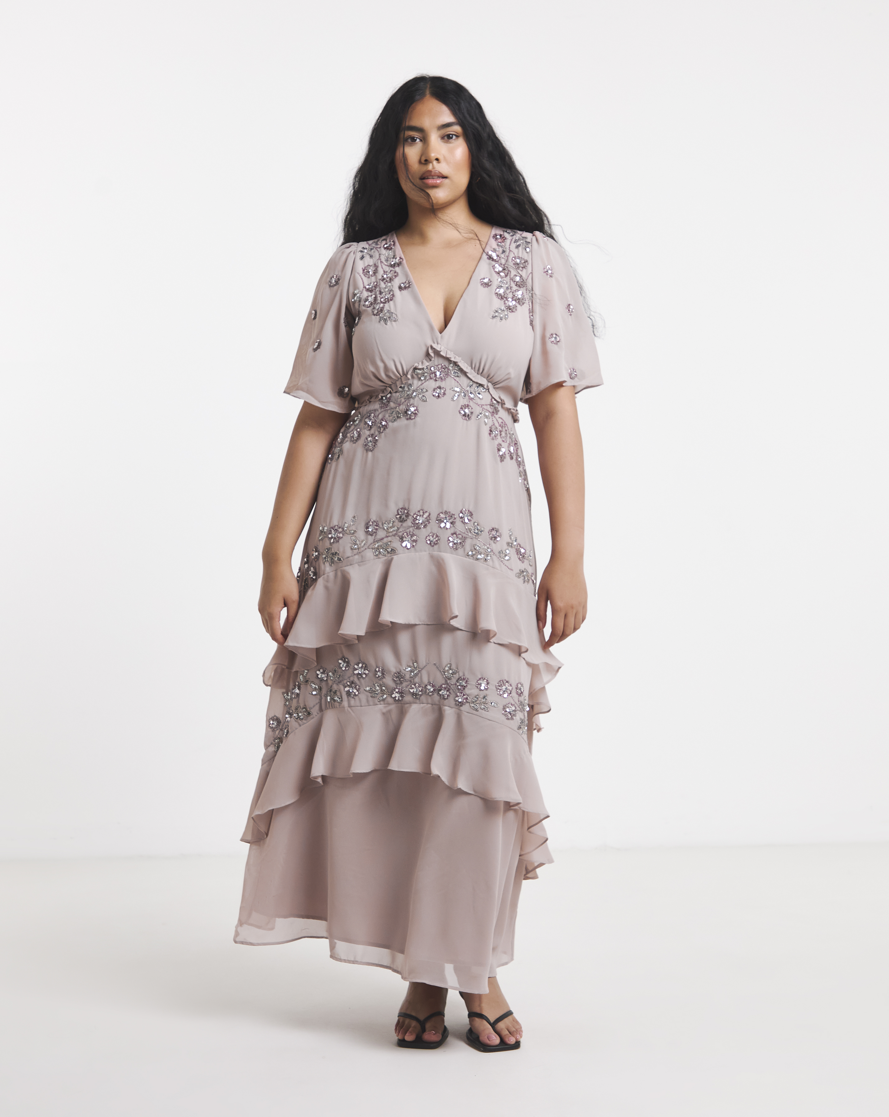 Maya Curve Embellished Maxi