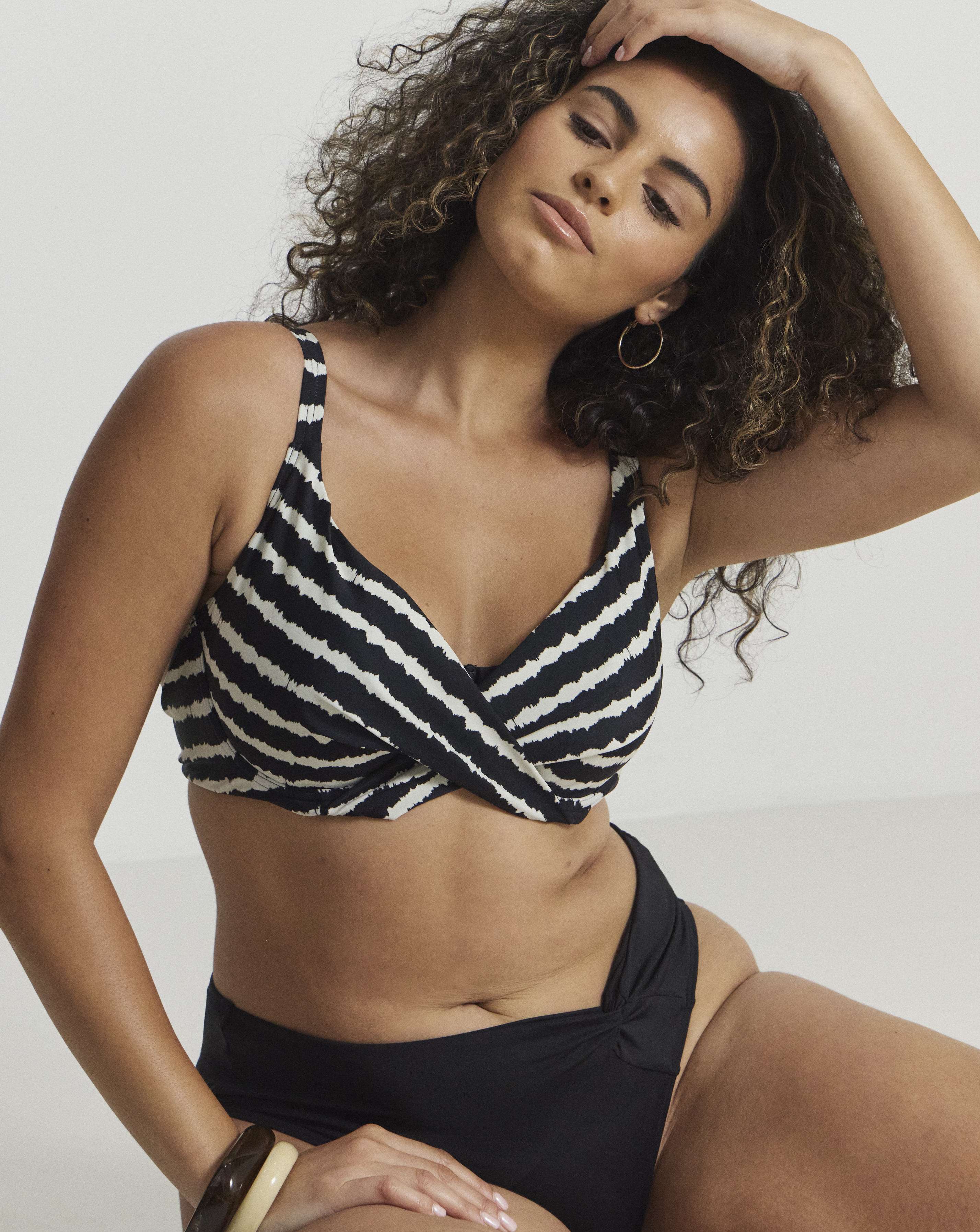 Figleaves Tailor Underwired Non Pad Wrap Plunge Bikini Top