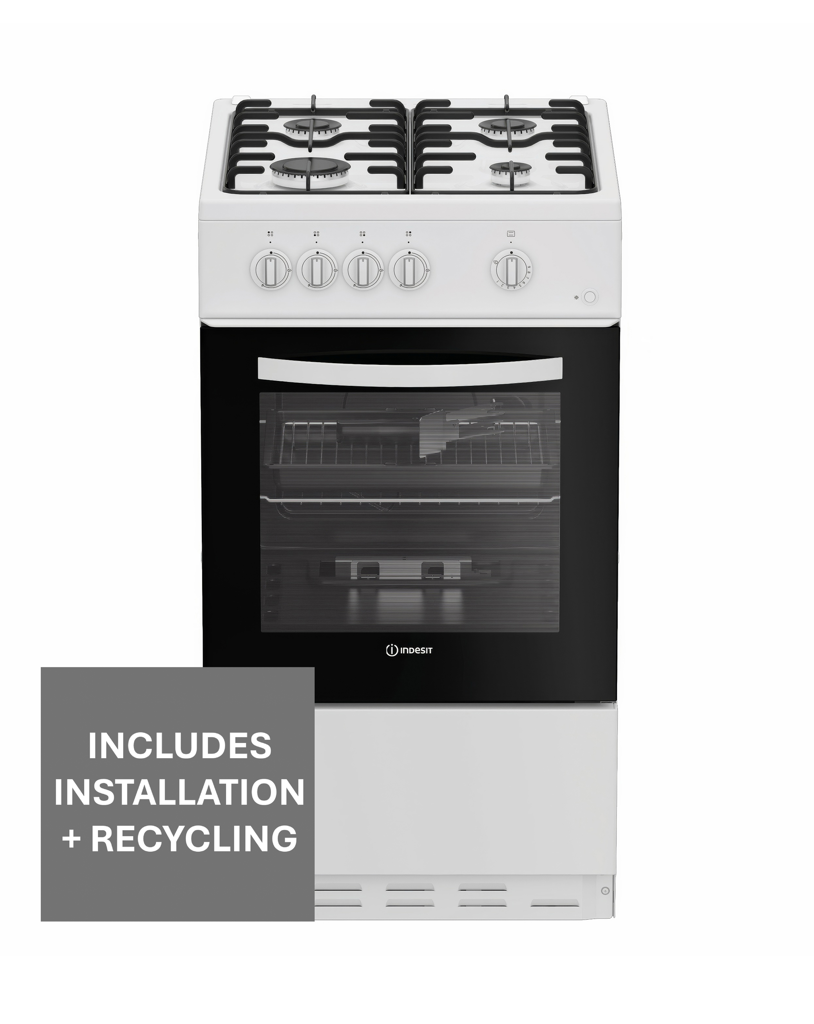Indesit 50cm Gas Cooker White