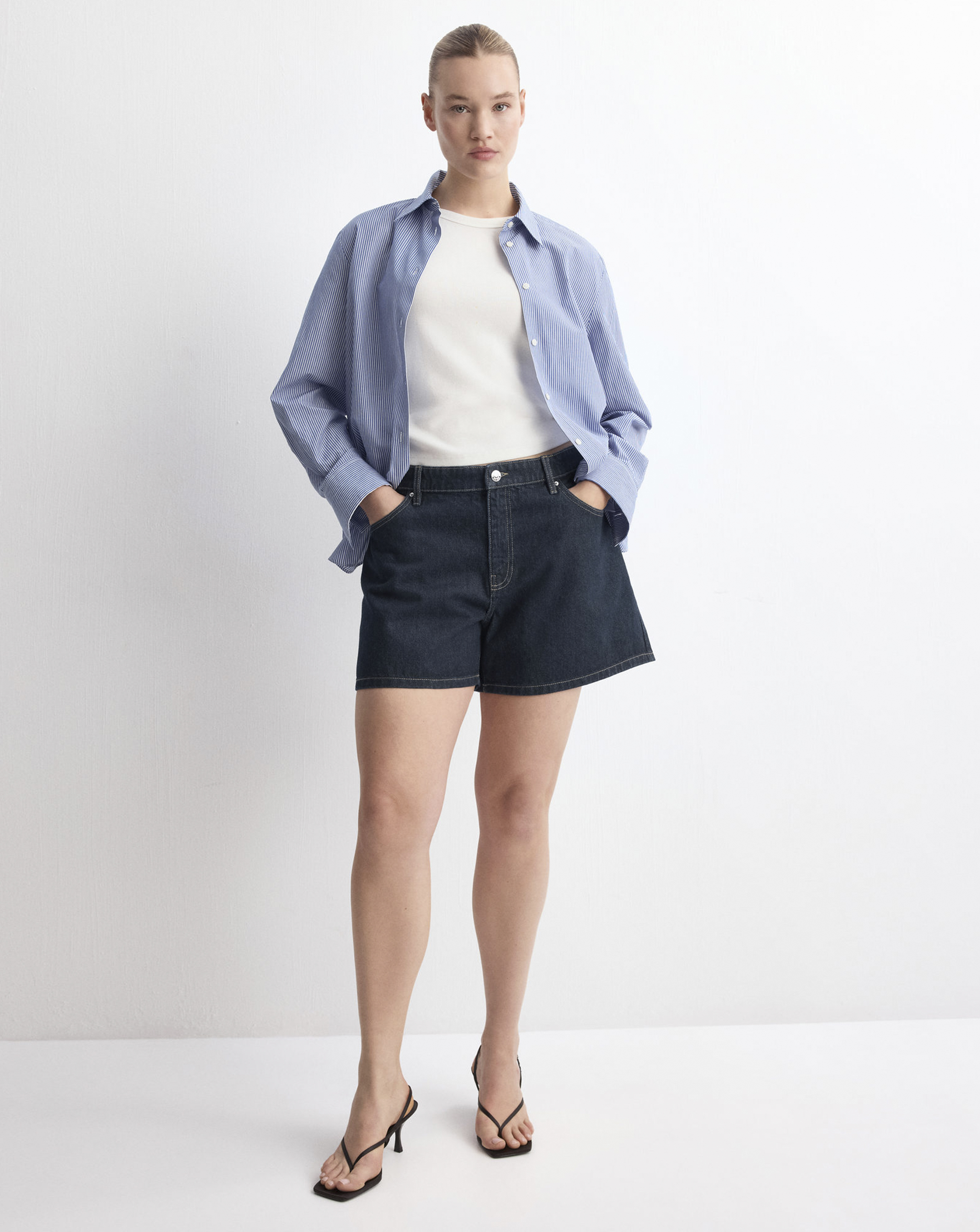 New In - Mango Straight Mid-Rise Denim Shorts