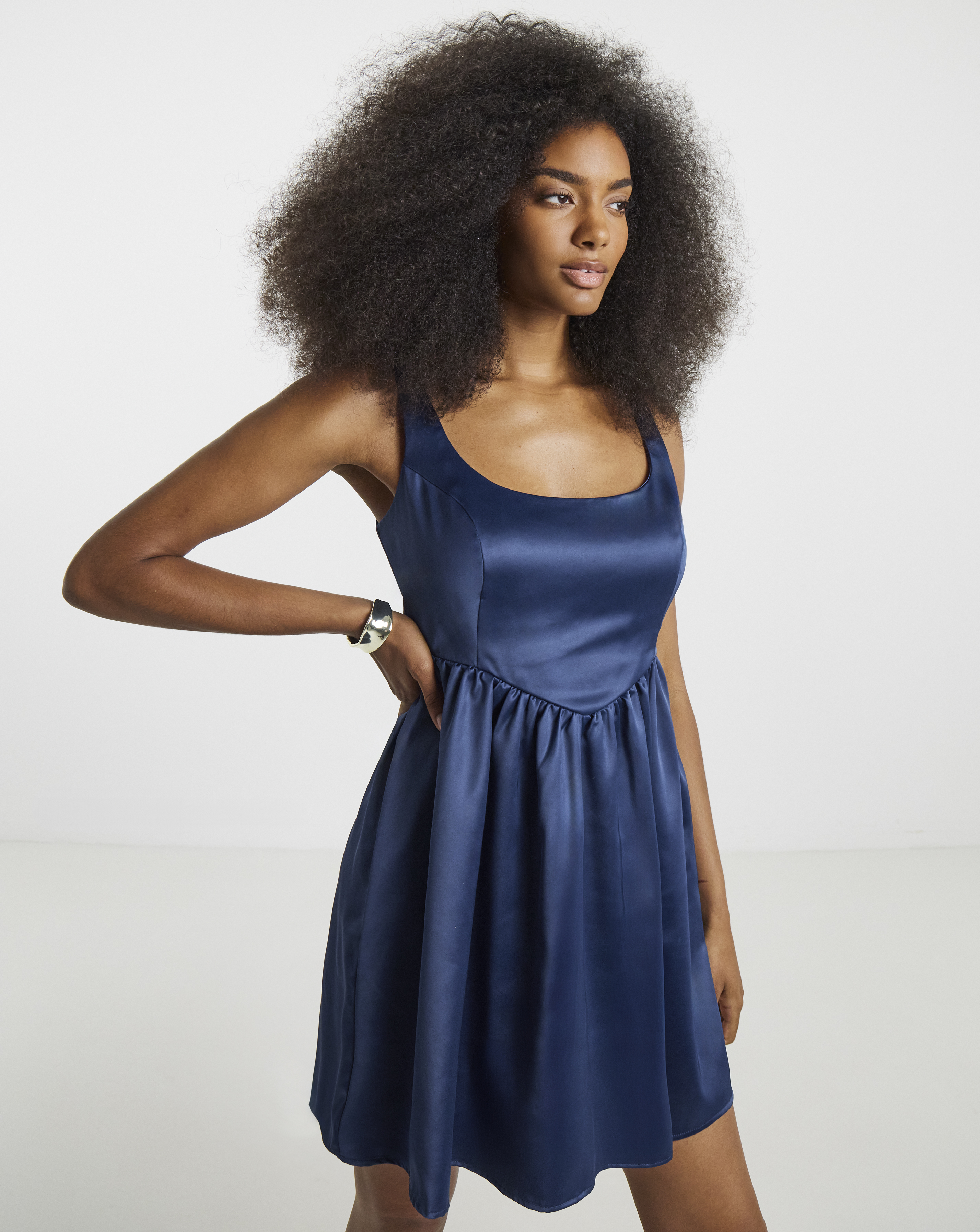 New In - Simply Be Satin Angled Waist Dress