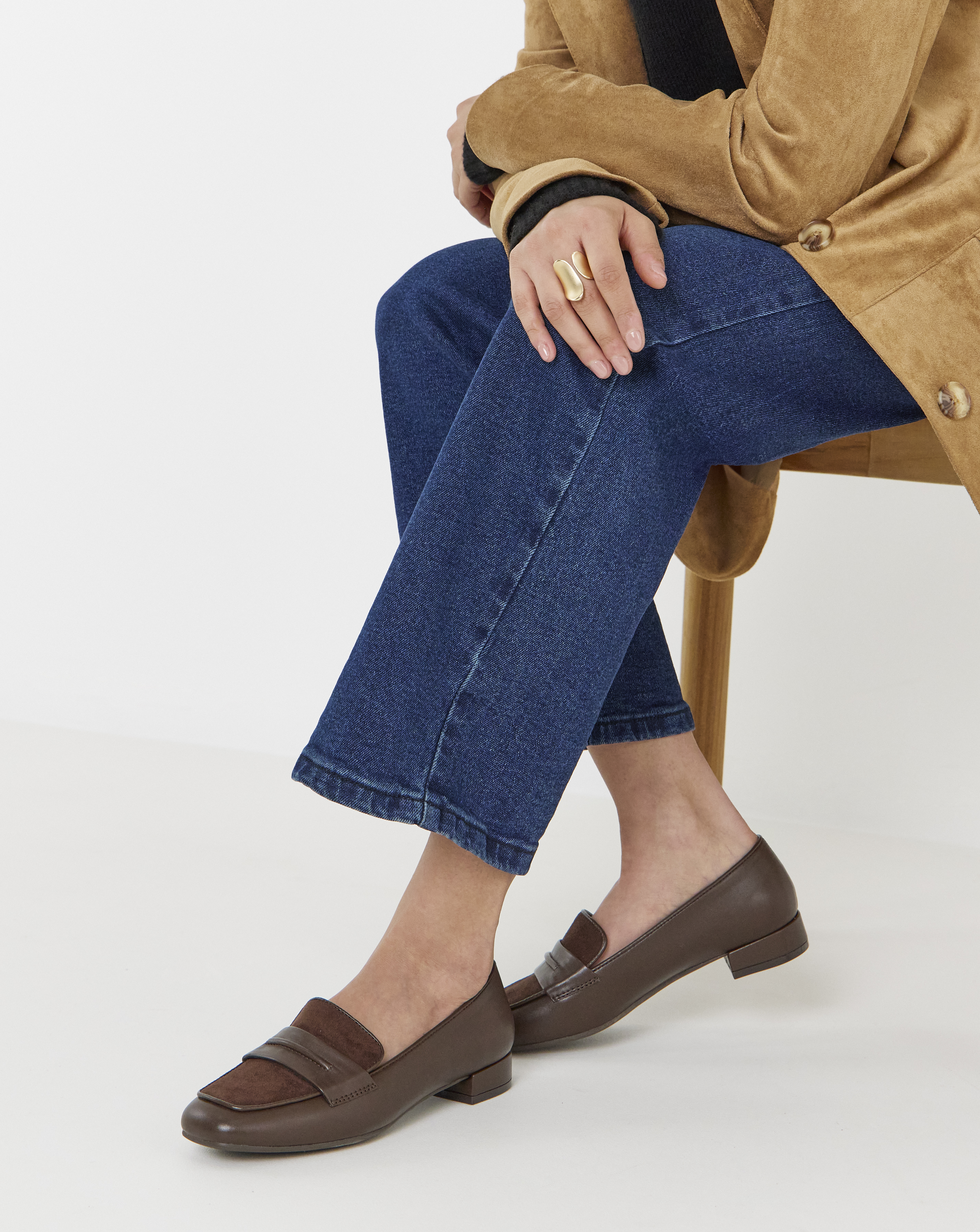 New In - Block Heel Penny Loafer Wide