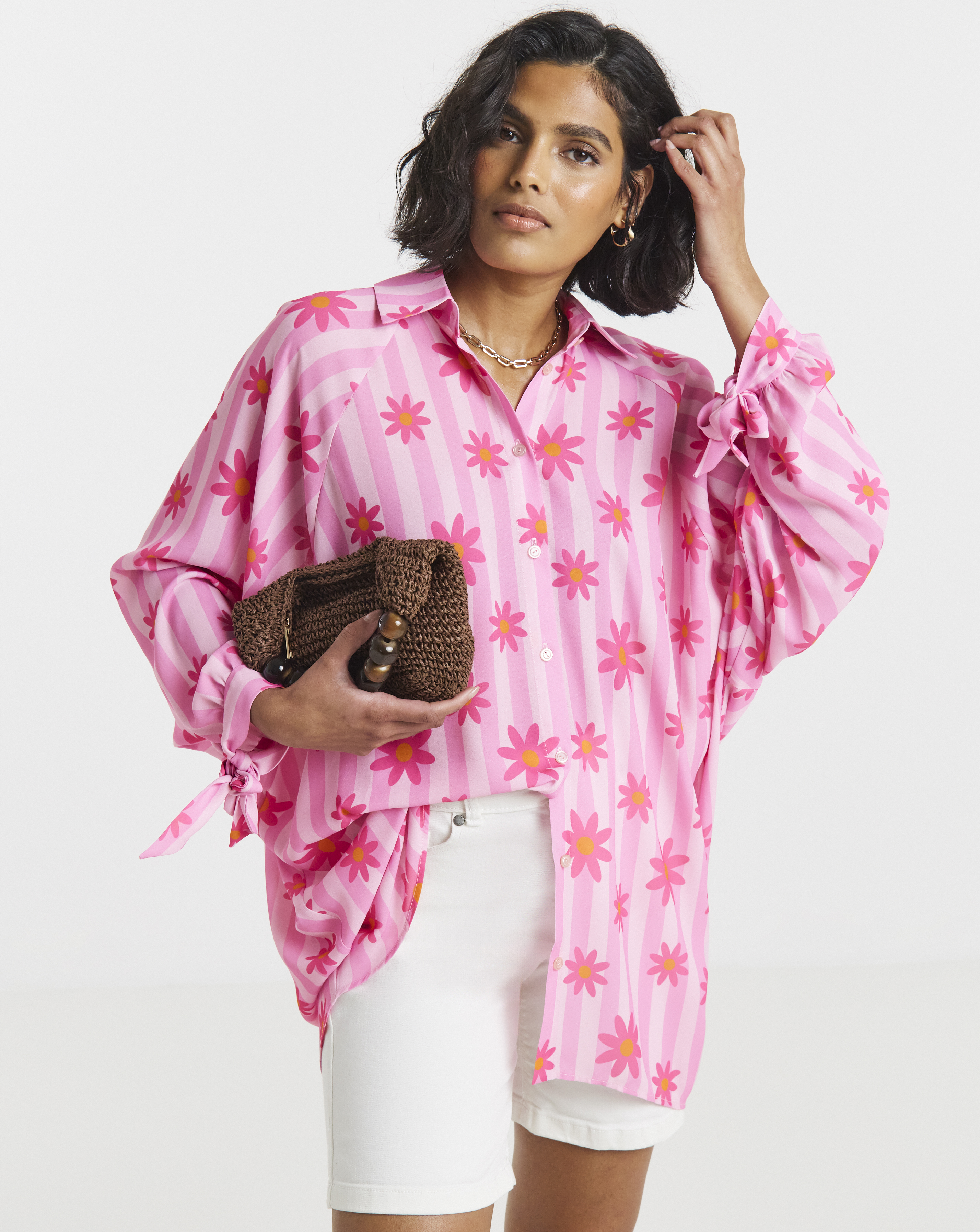 New In - Twisted Wunder Chiffon Floral Shirt