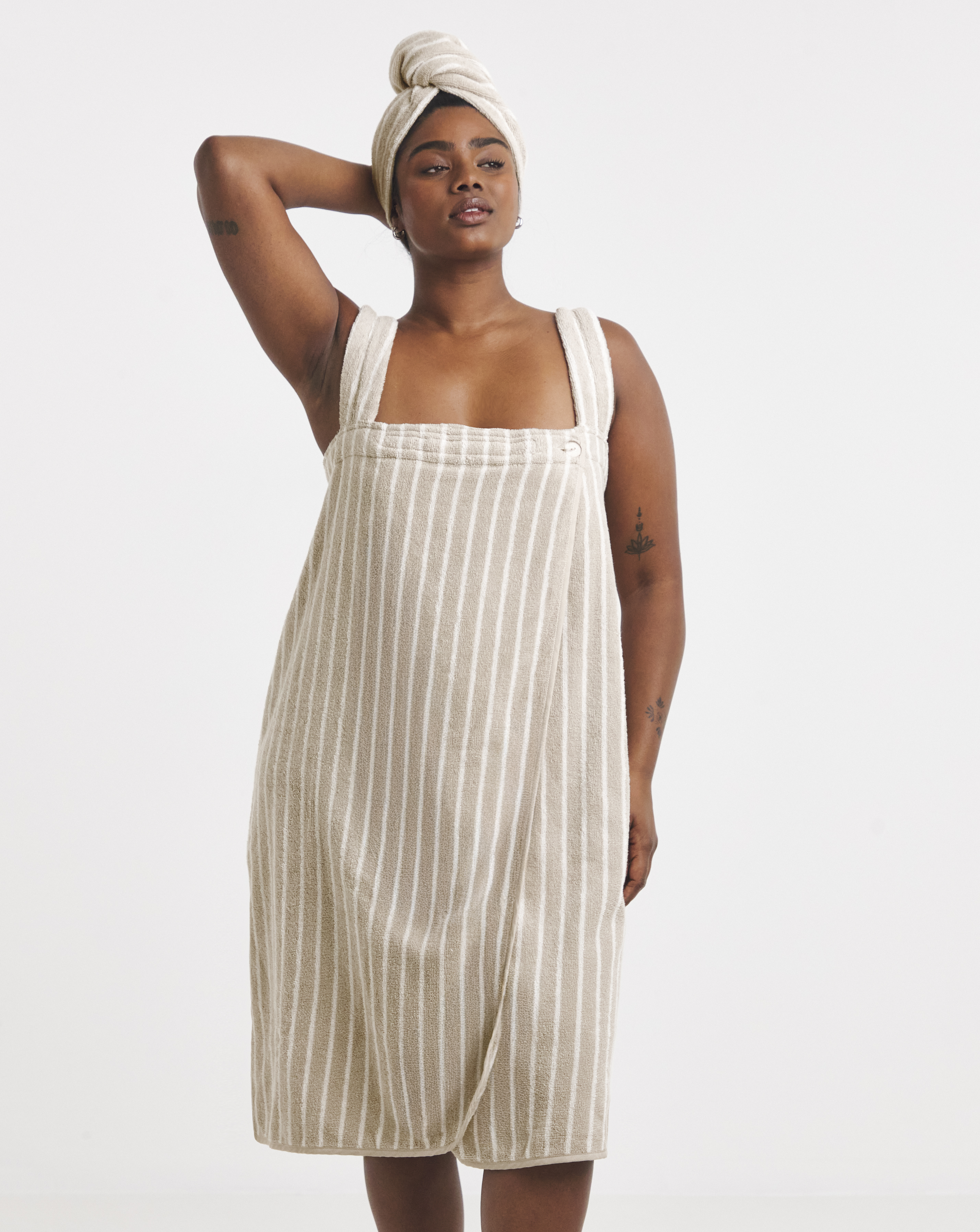 Towelling Shower Wrap & Turban