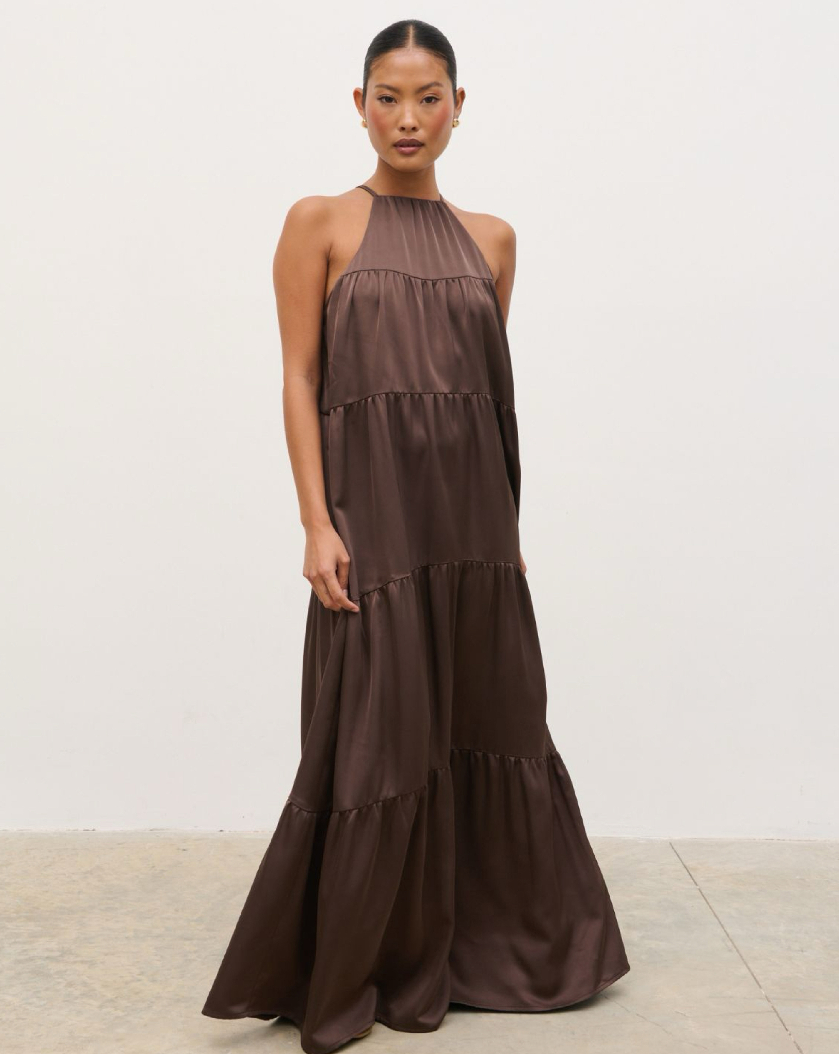 Pretty Lavish Story Linen Contrast Maxi Dress