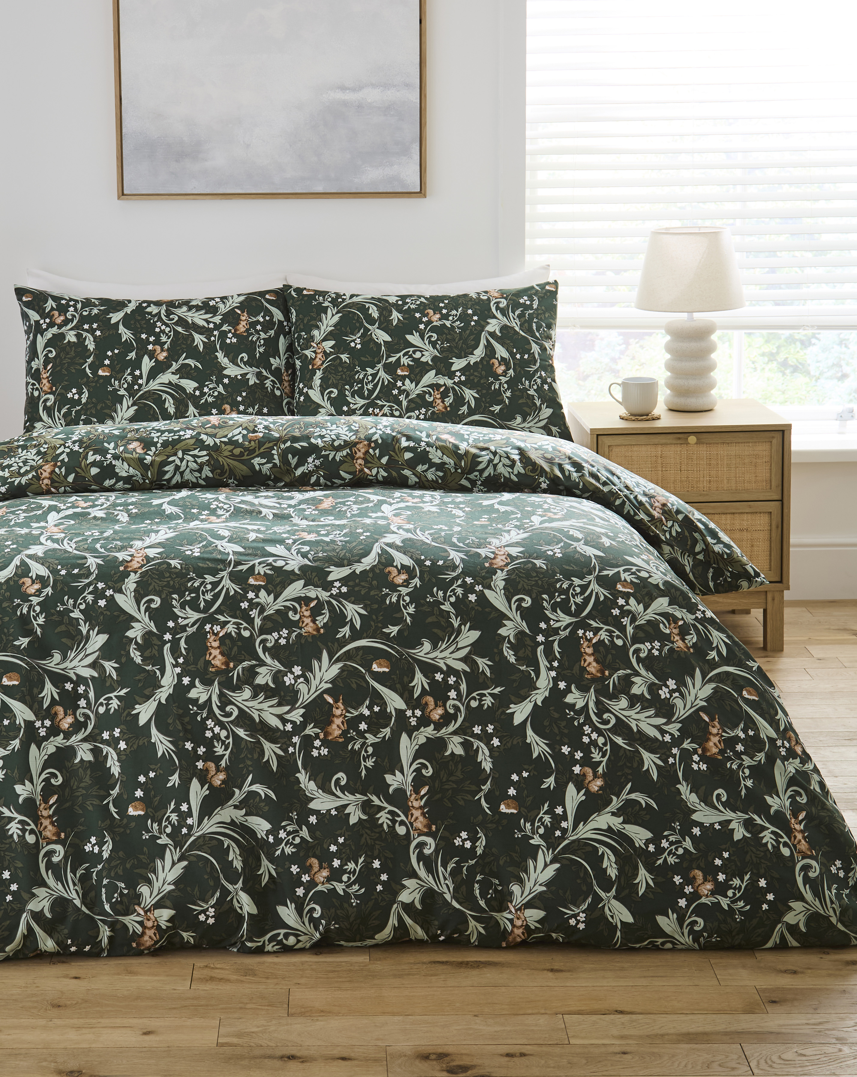New In - Forest Leaf Scroll Cotton Duvet Cover