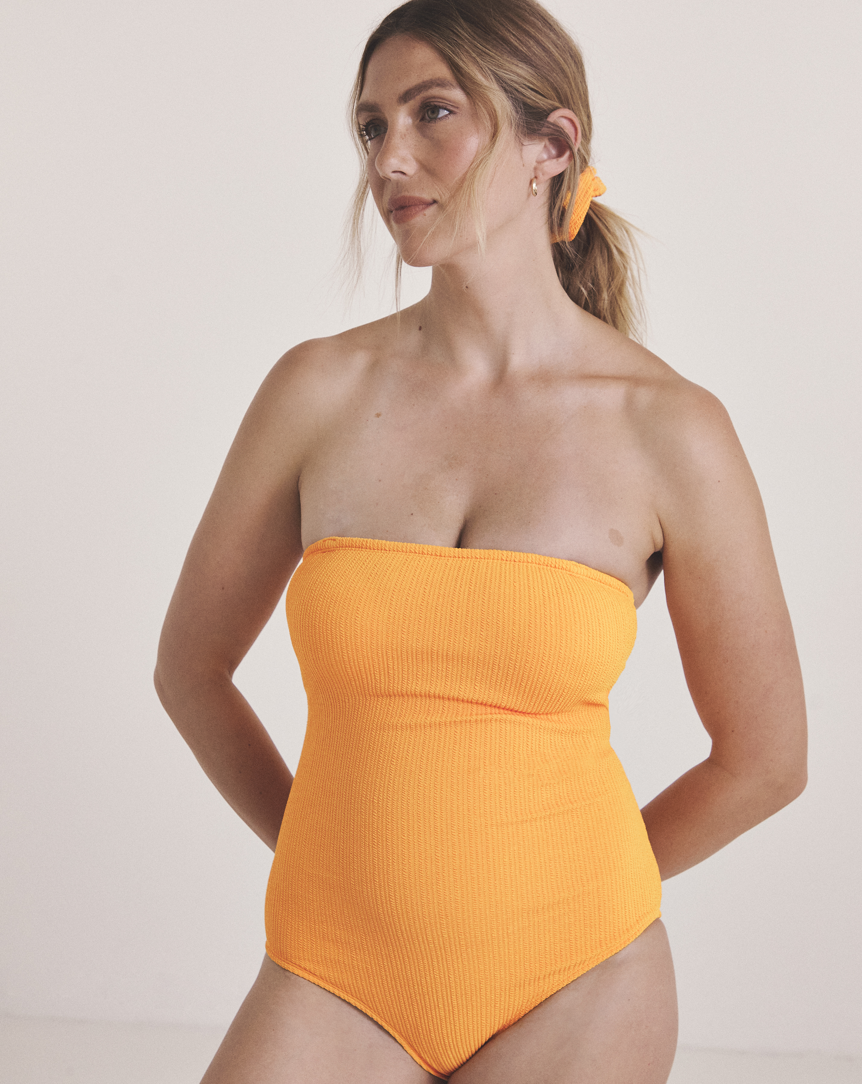 Crinkle Swimsuit and Scrunchie