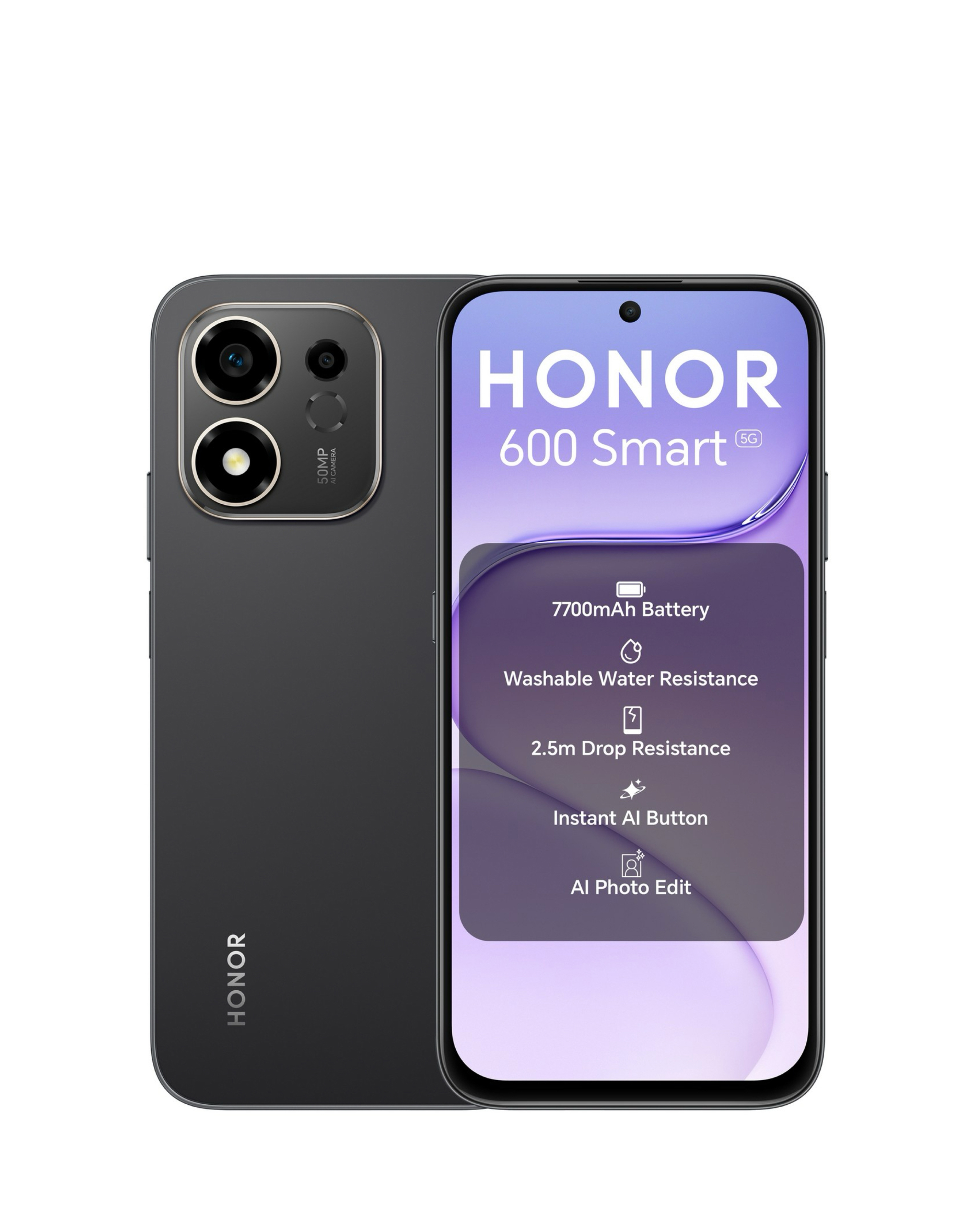 New In - Honor 600 Smart 5G 128GB - Velvet Black
