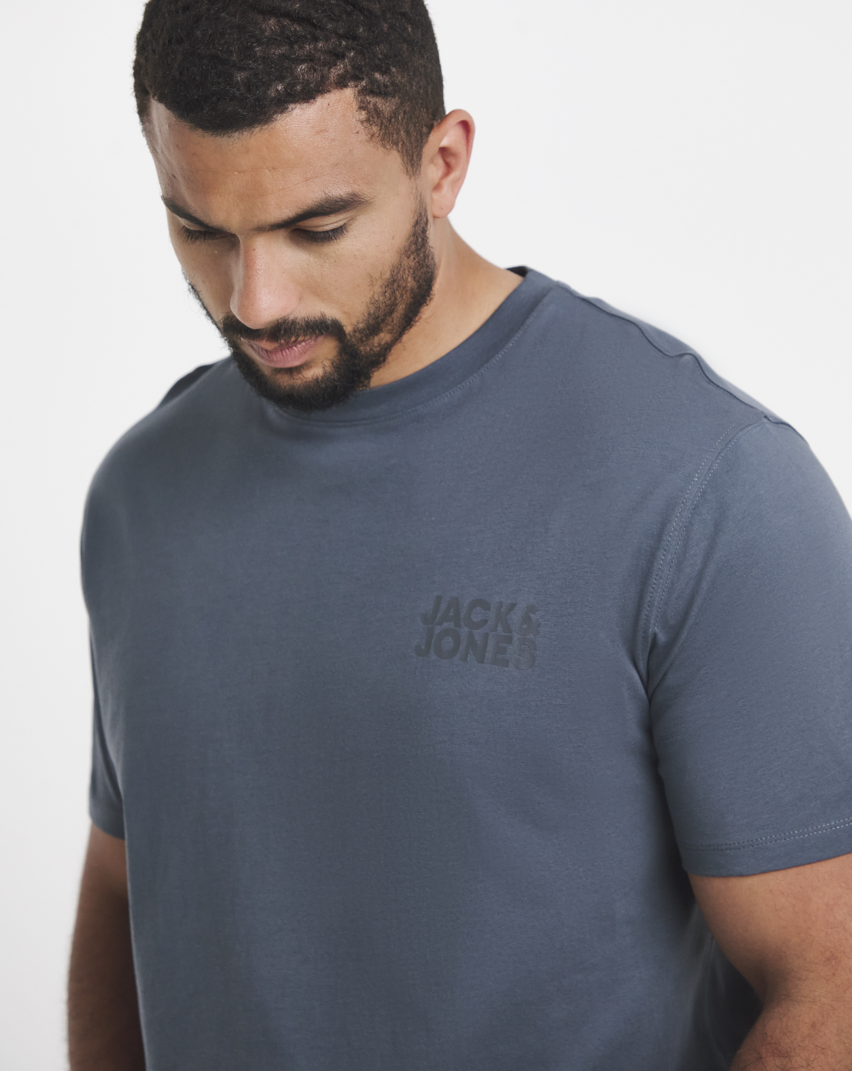 Jack & Jones Short Sleeve Corp Logo T-Shirt - Grey Blue