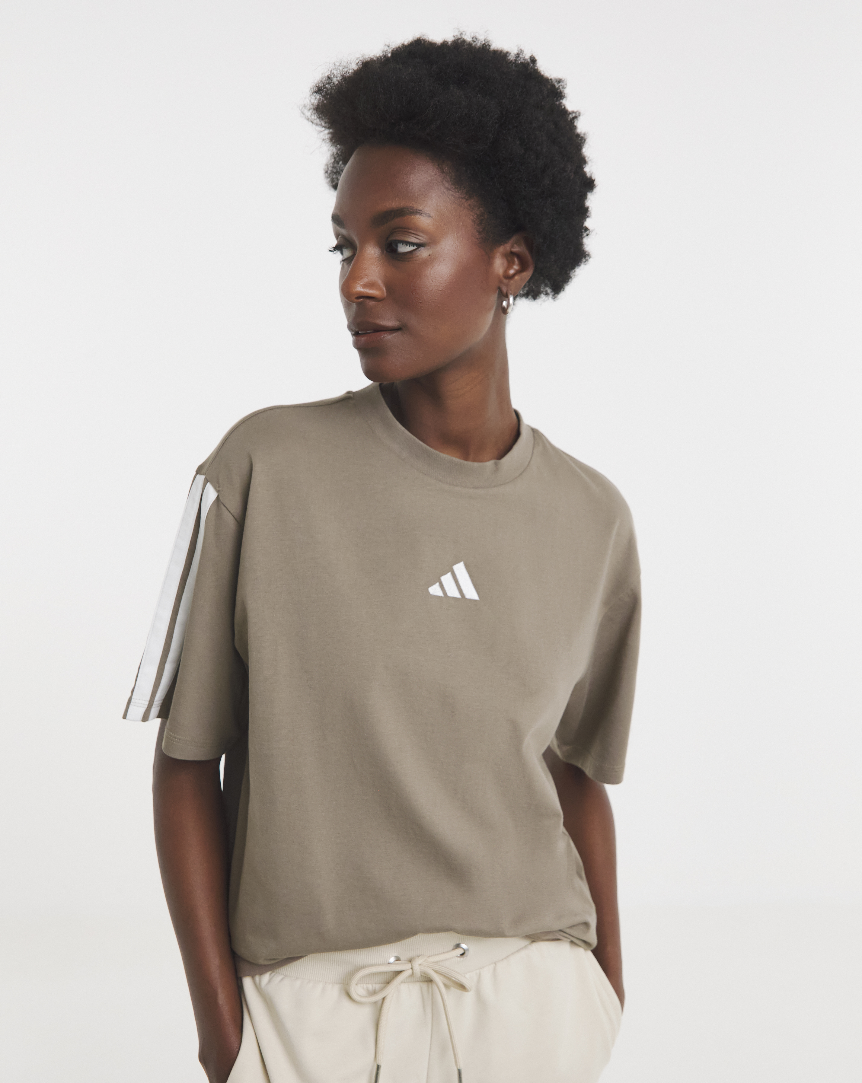 adidas 3 Stripe Boyfriend T-Shirt