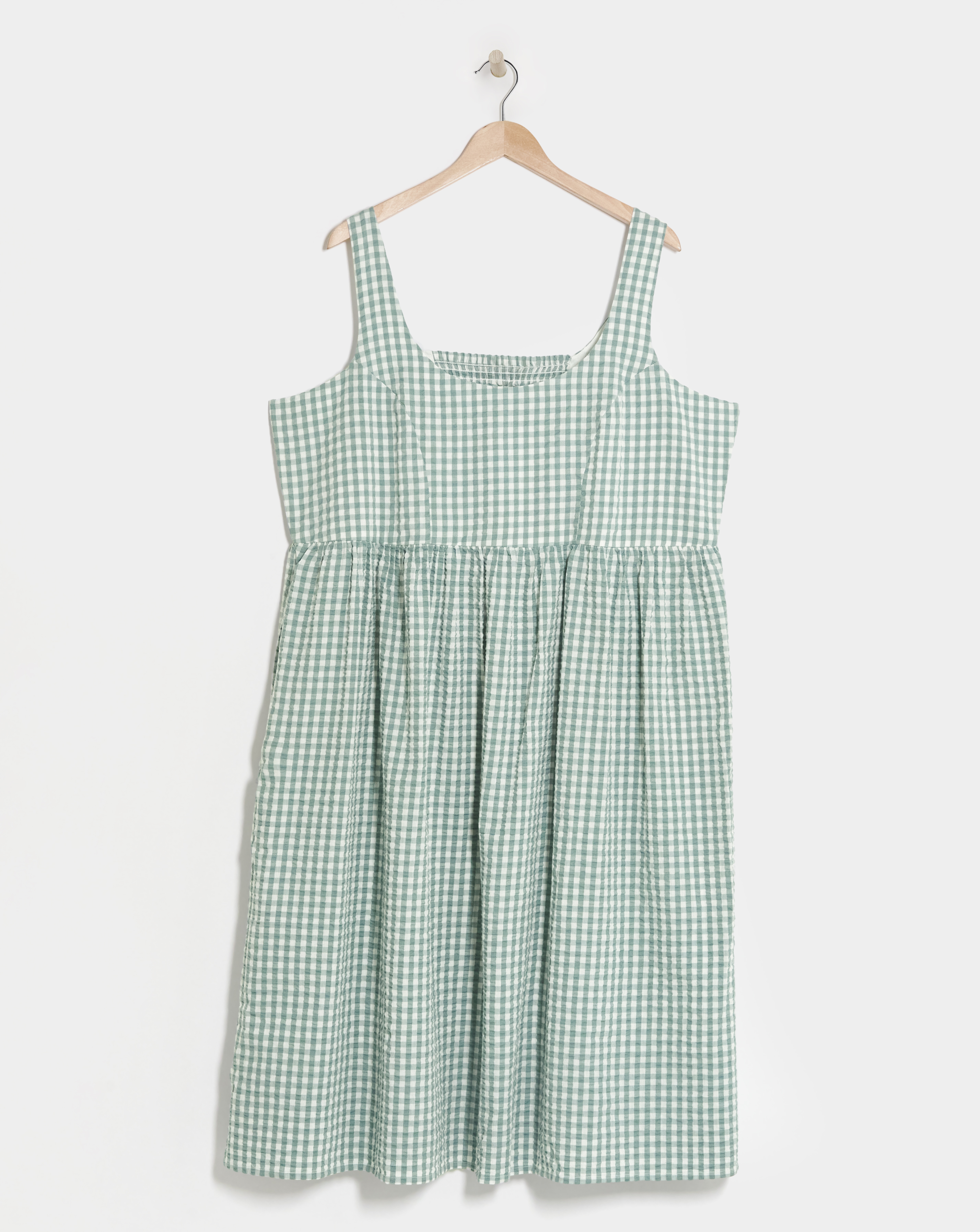 Simply Be Gingham Textured Sundress With Pockets