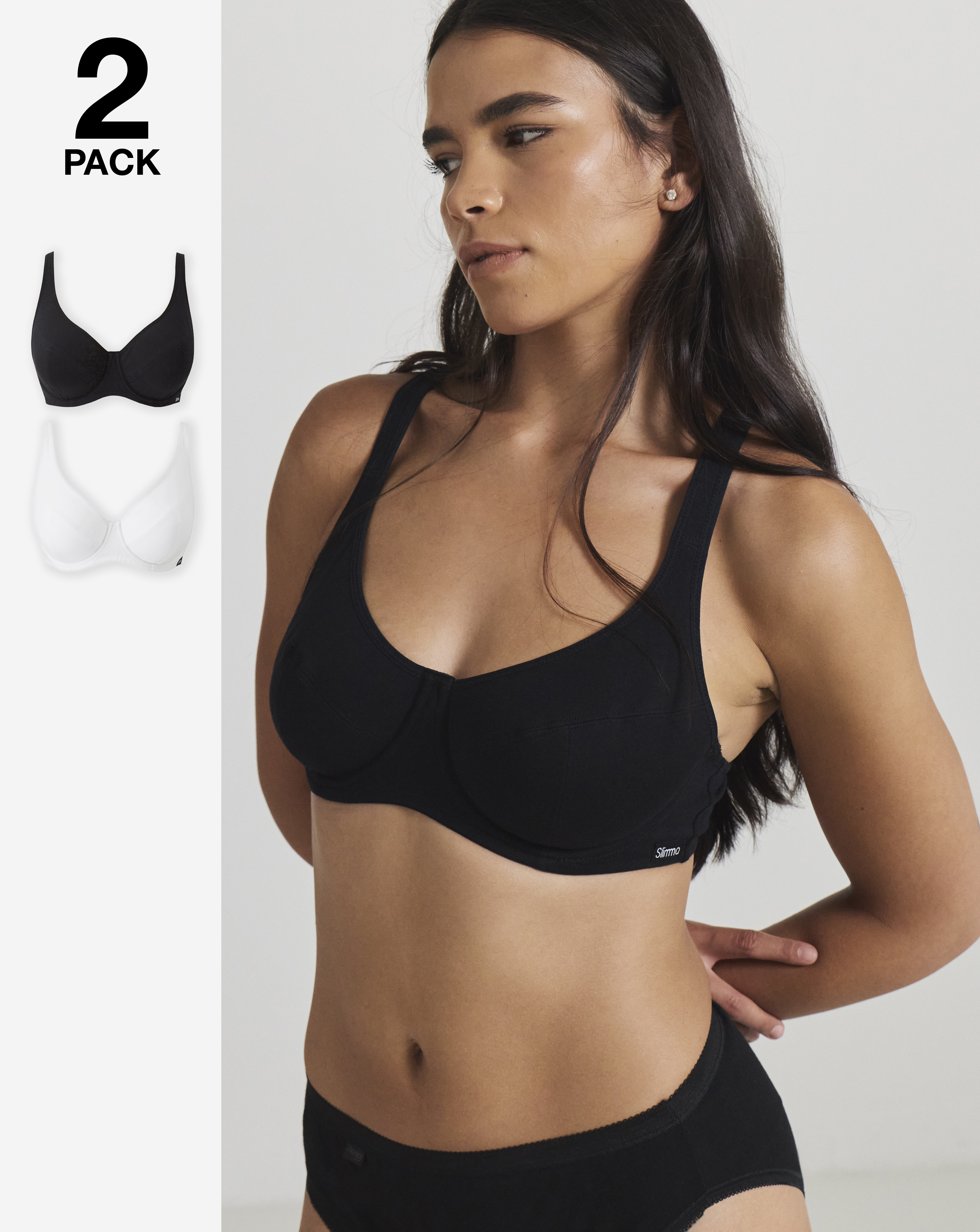 Slimma 2 Pack Cotton Full Cup Bras