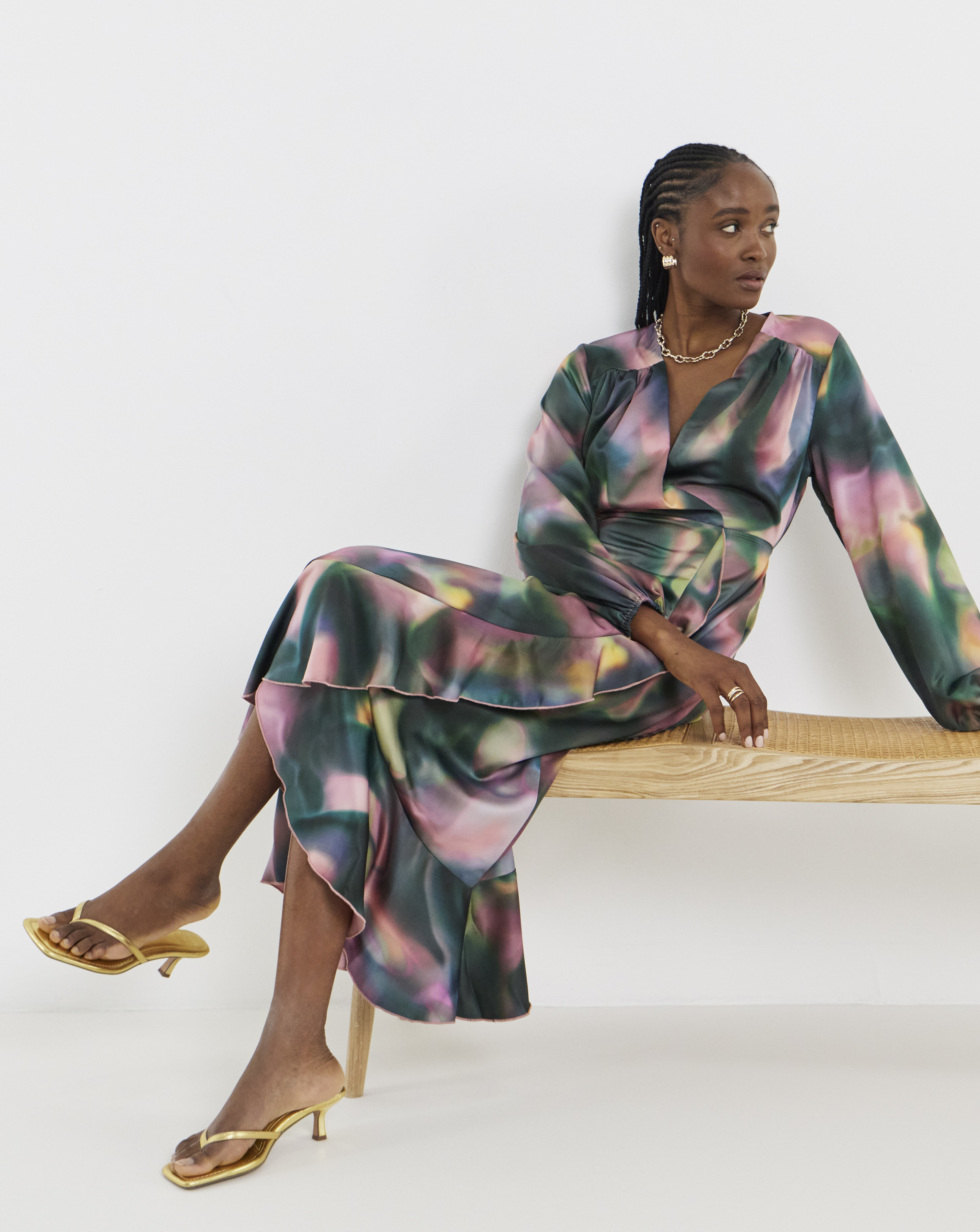 Flounce London Wrap Midaxi Dress