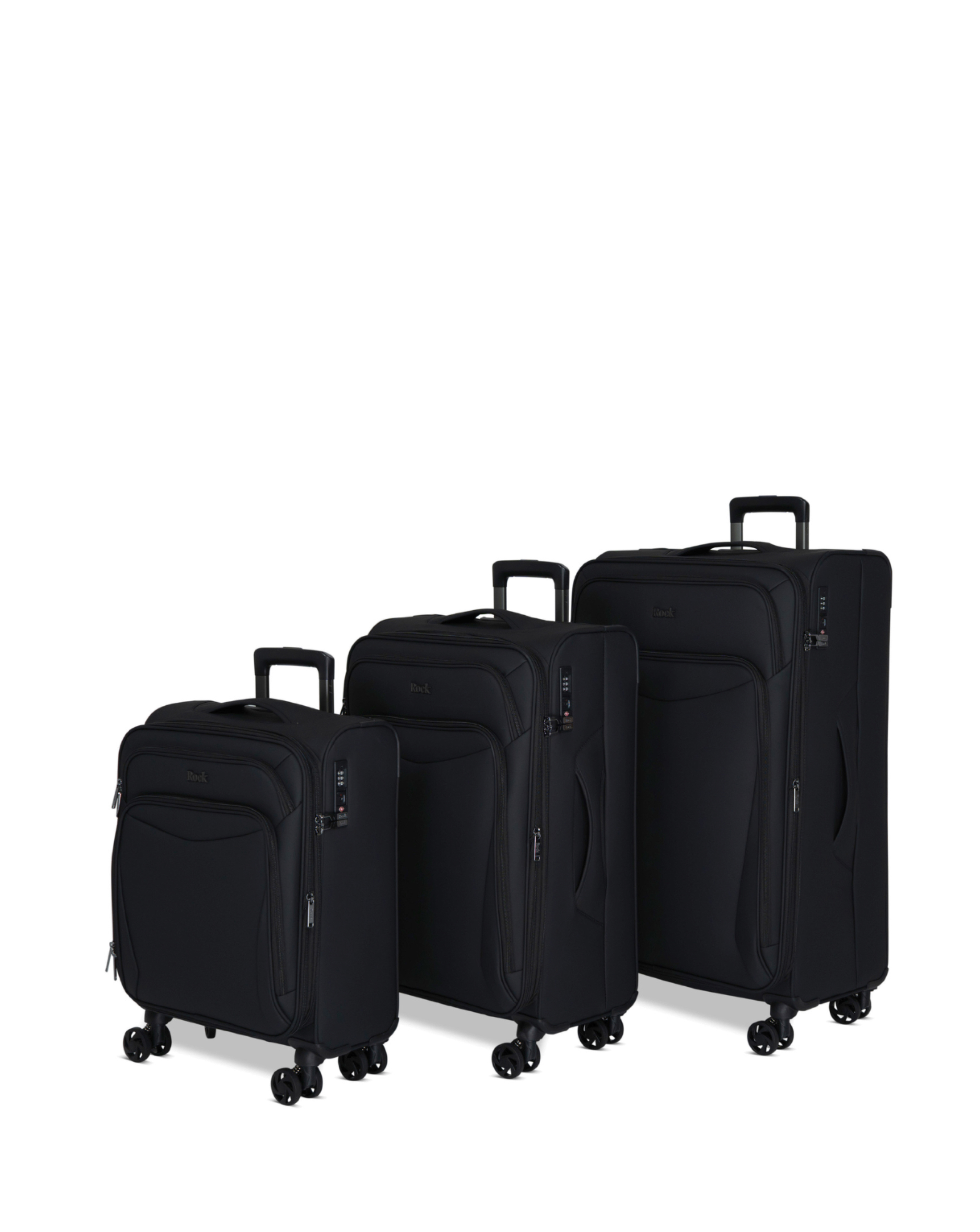 Rock Luggage Vitality 3Pc Set Black Suitcase - Image 4