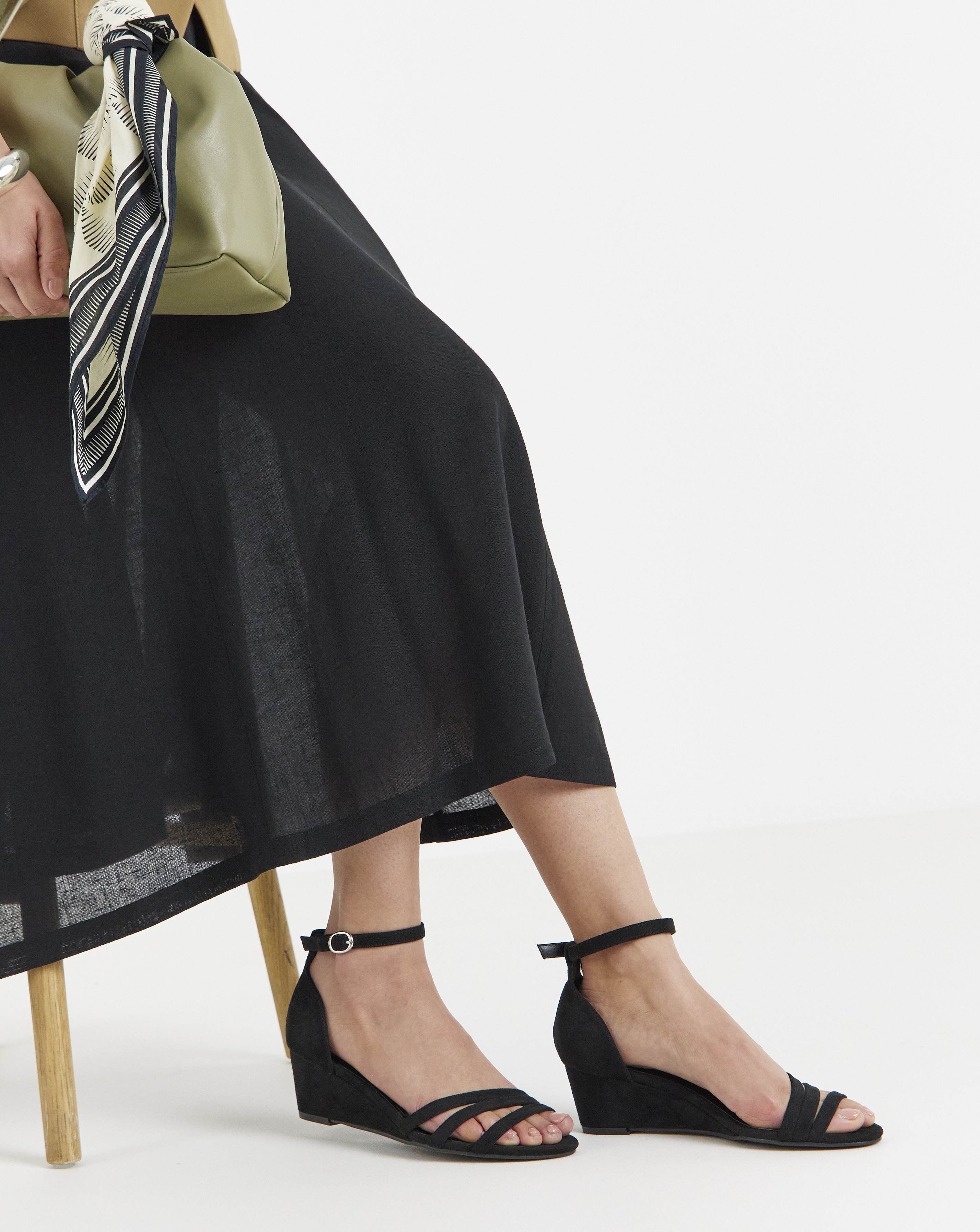 New In - Low Wedge Two Part Sandals Wide