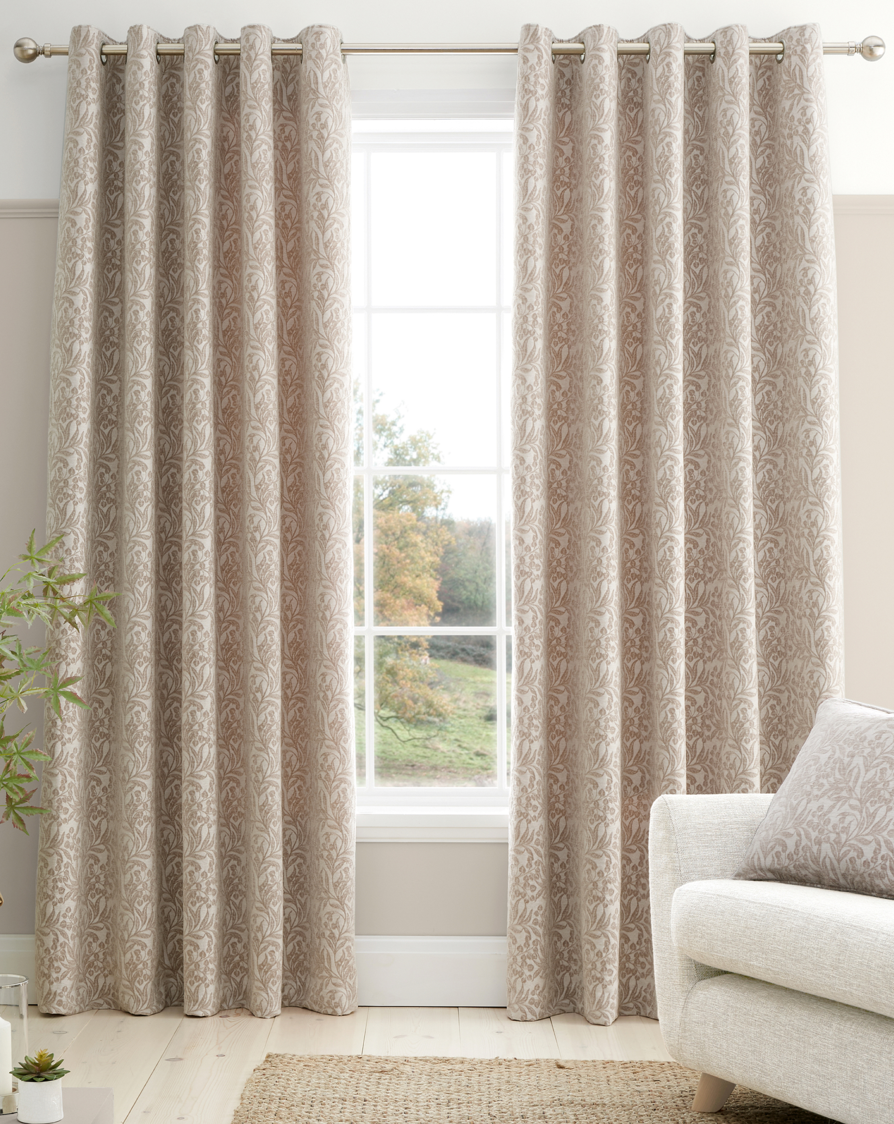 Bianca Chenille Leaves Curtains