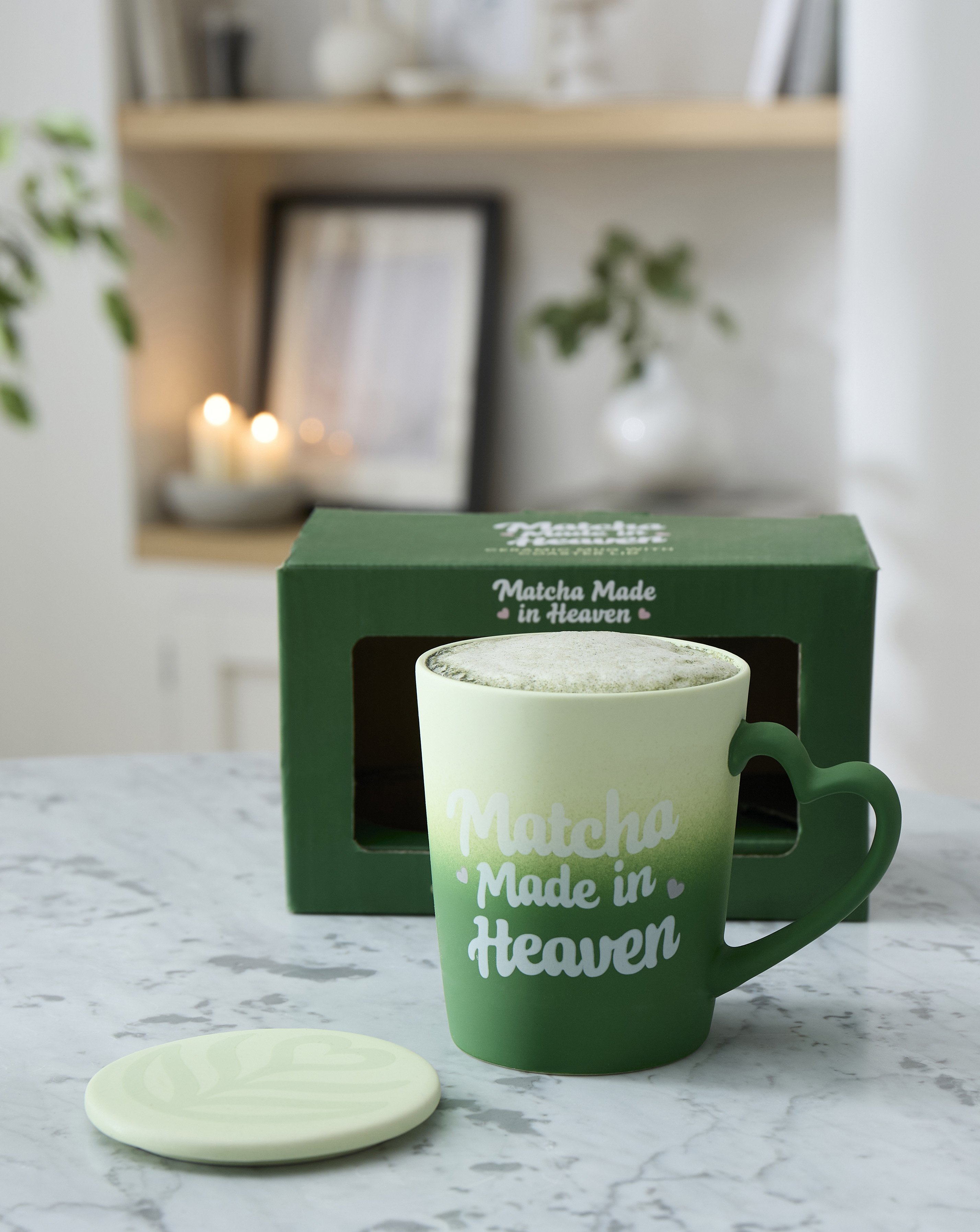 Matcha Made in Heaven Ceramic Mug with Coaster Lid