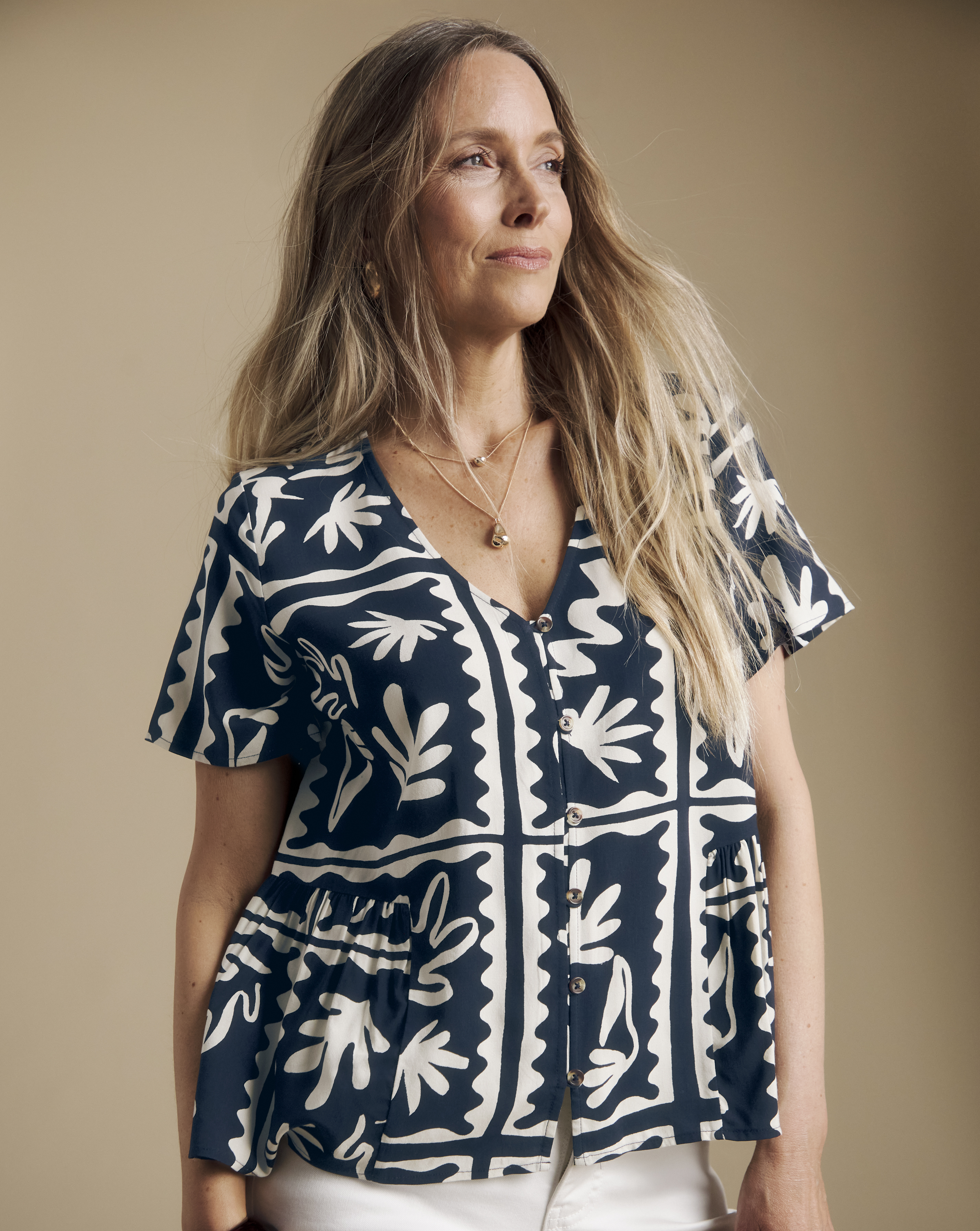 Julipa Printed Button Through Blouse