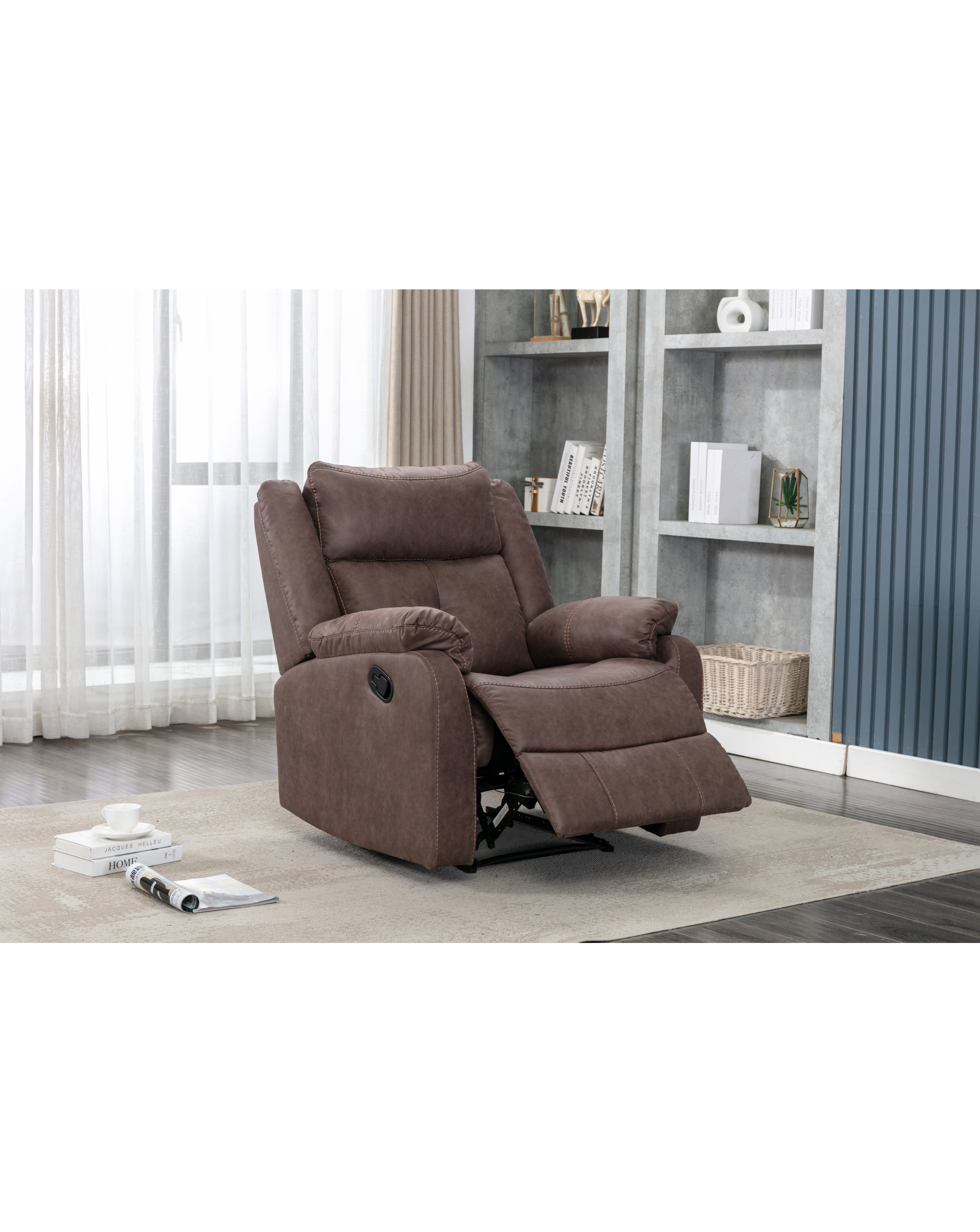 Brooklyn Casey Manual Recliner Chair - Brown - New - Image 4