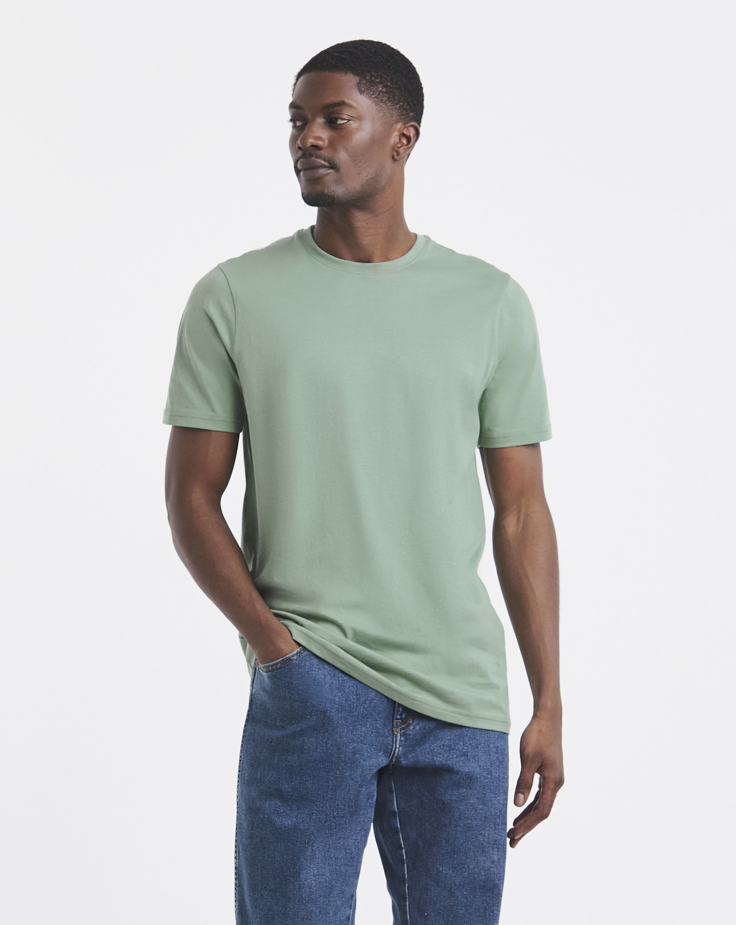 New In - Pure Cotton Crew Neck T-Shirt Long