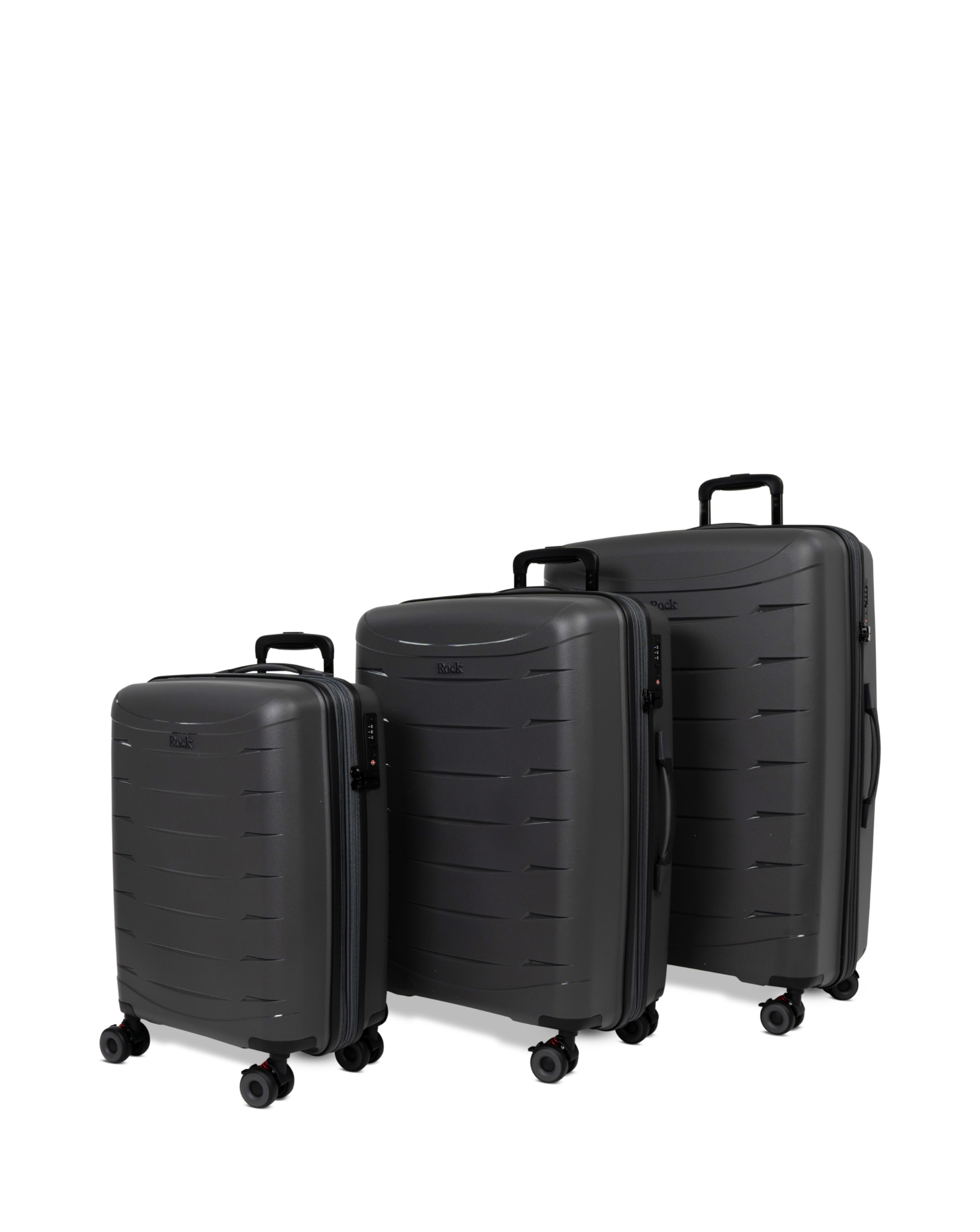 Rock Charcoal Set Of 3 Resilient Suitcases - Image 4