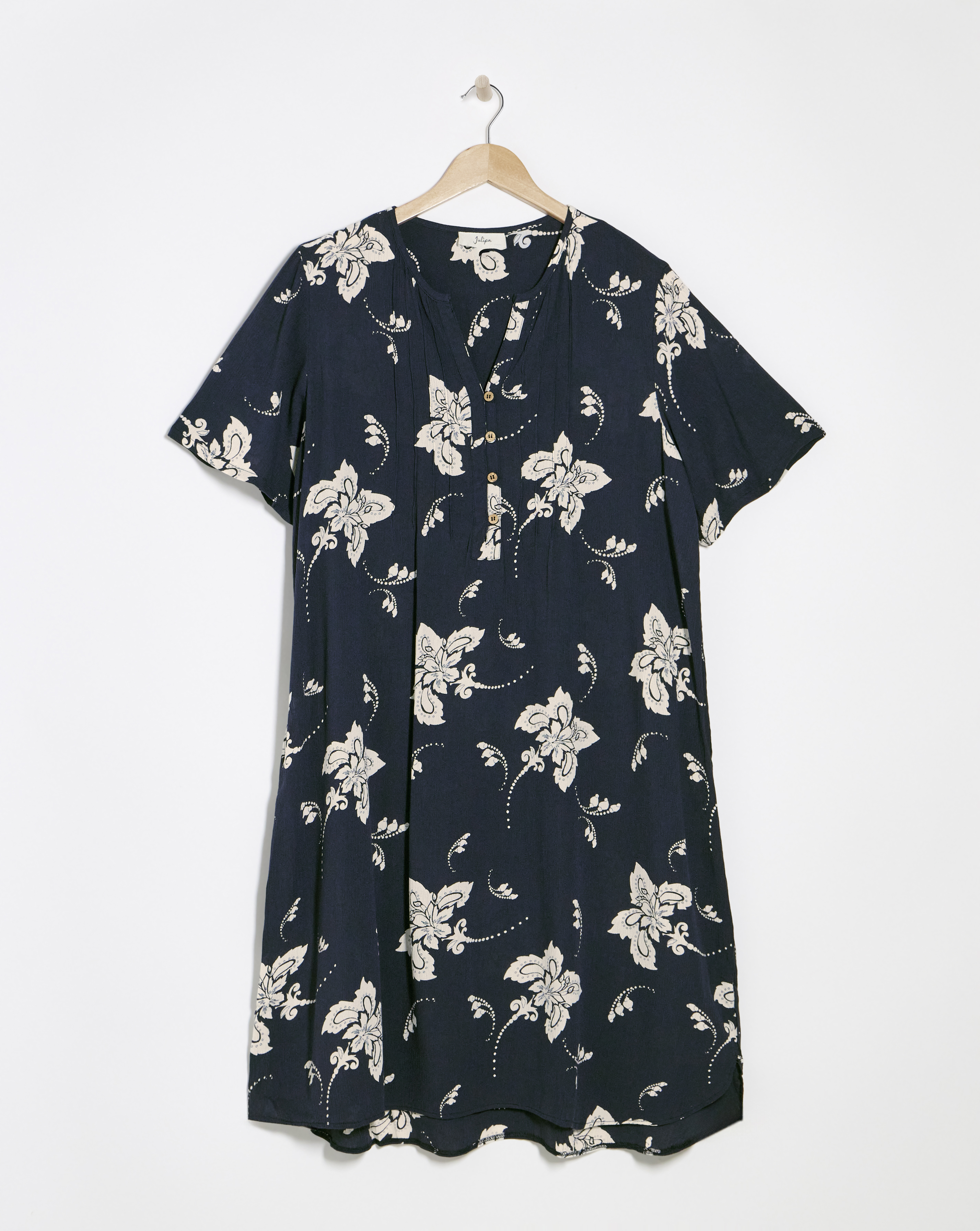 Julipa Printed Textured Crinkle Shift Dress