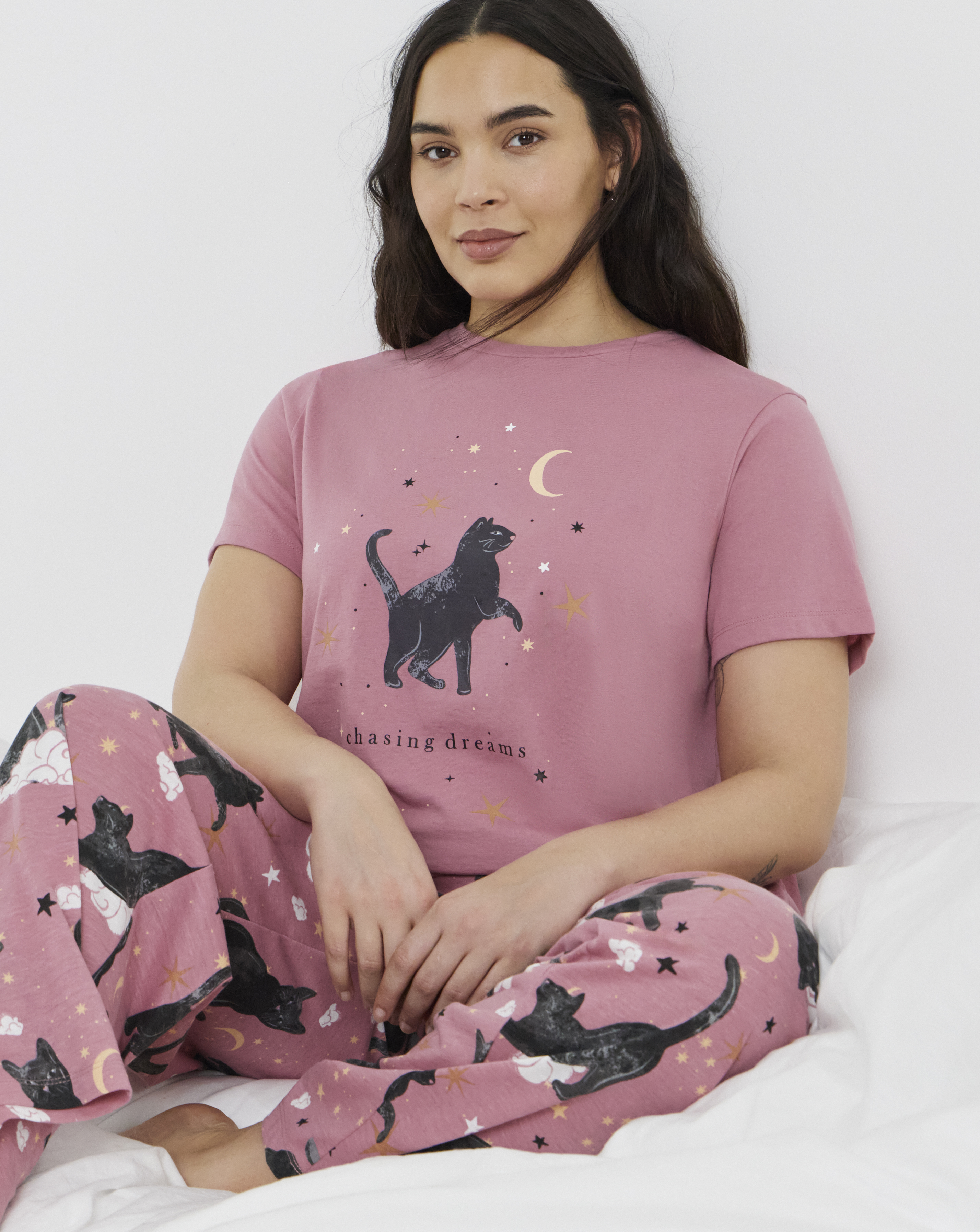 Pretty Secrets Black Cat Pyjama Set