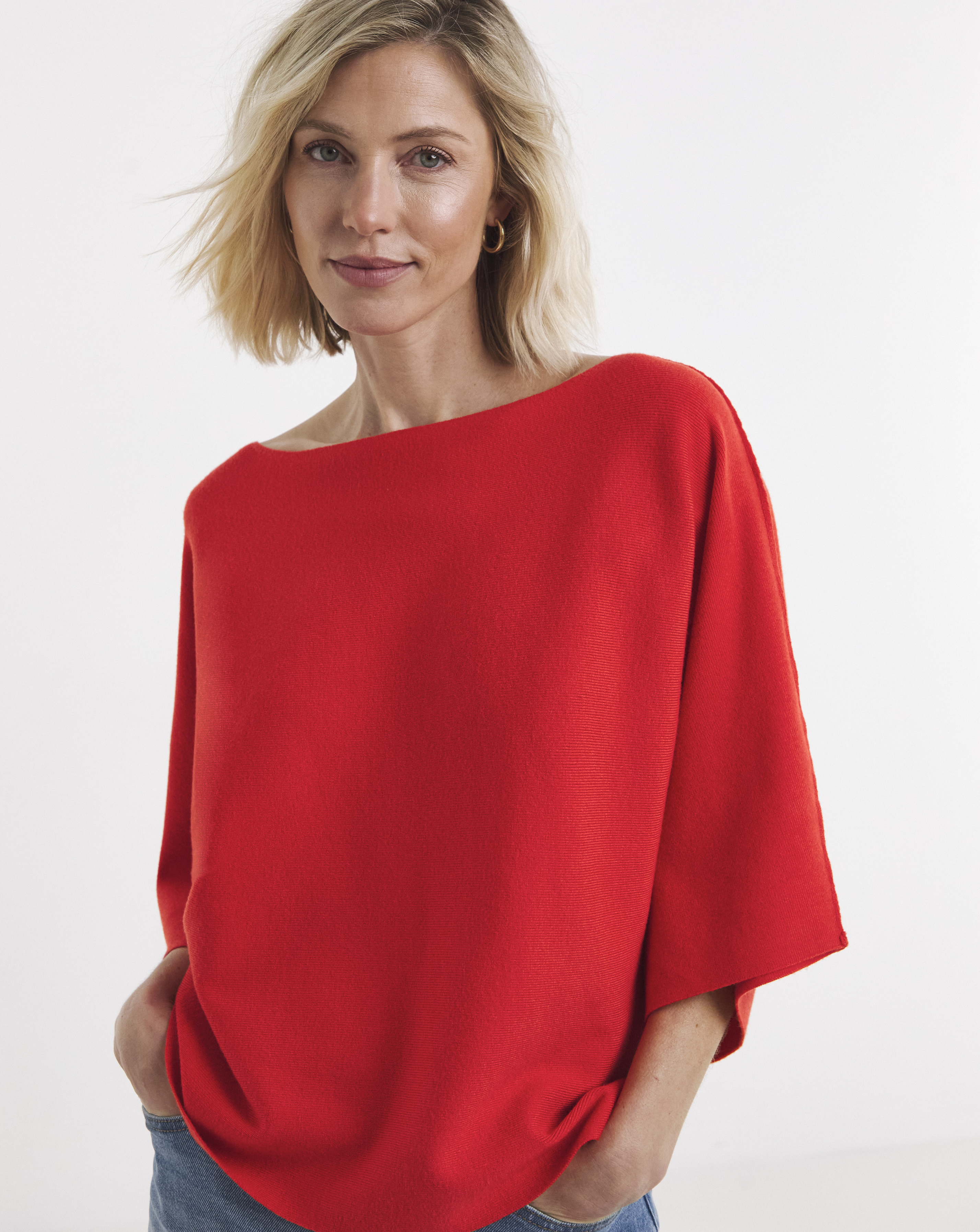 New In - Slash Neck Kimono Sleeve Jumper