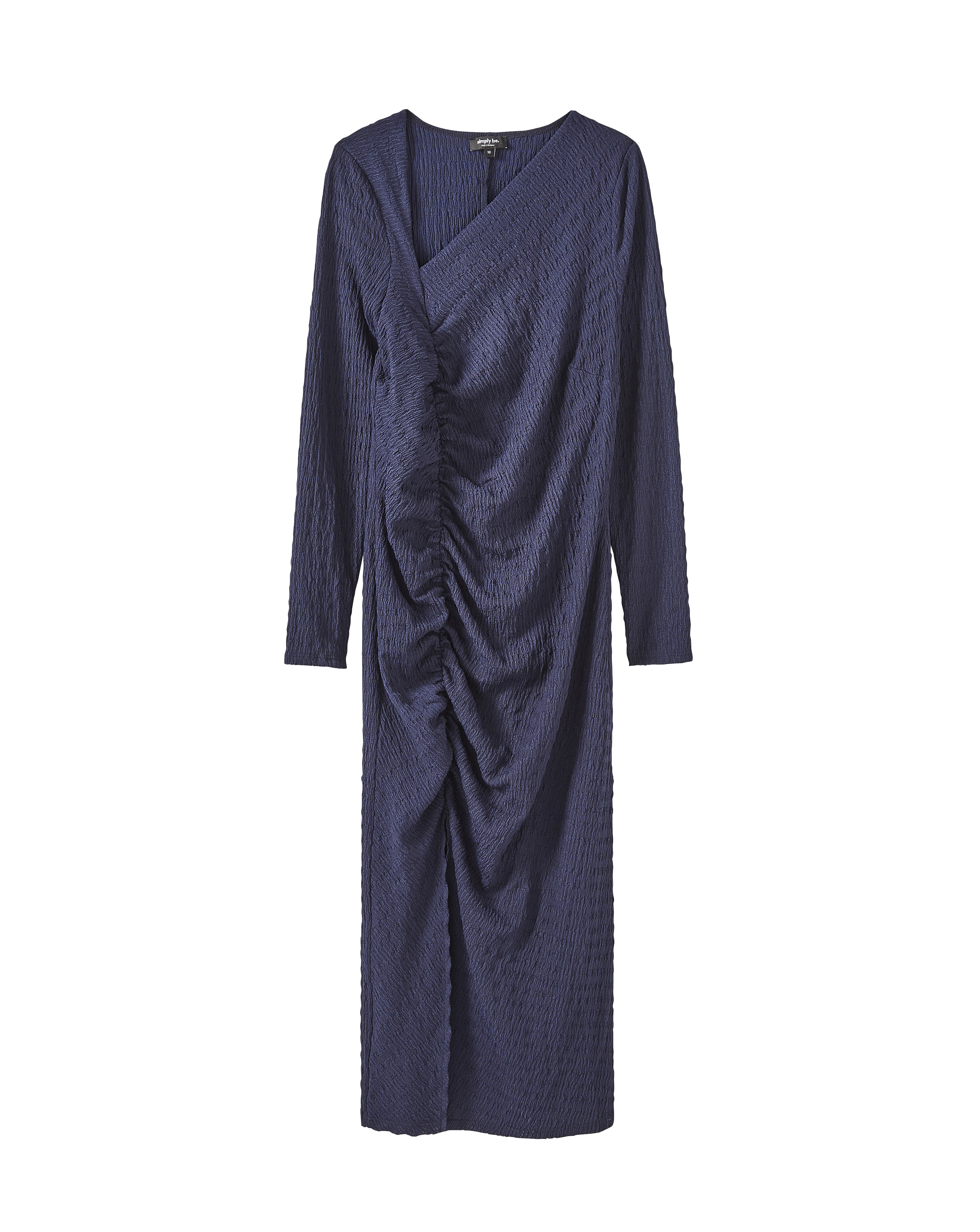 Ruched Textured Jersey Midi Dress