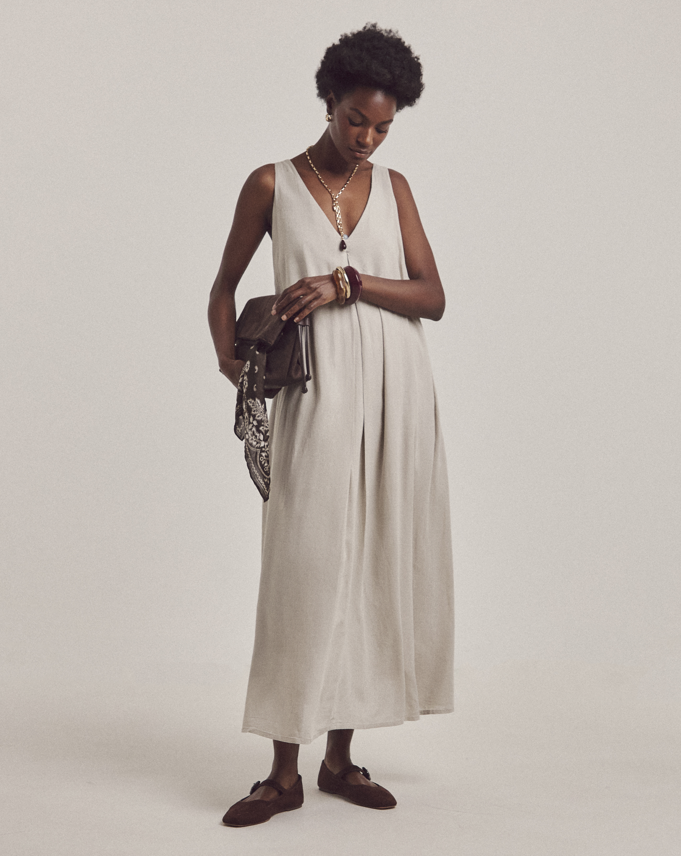 Anthology Linen Pleat Dress