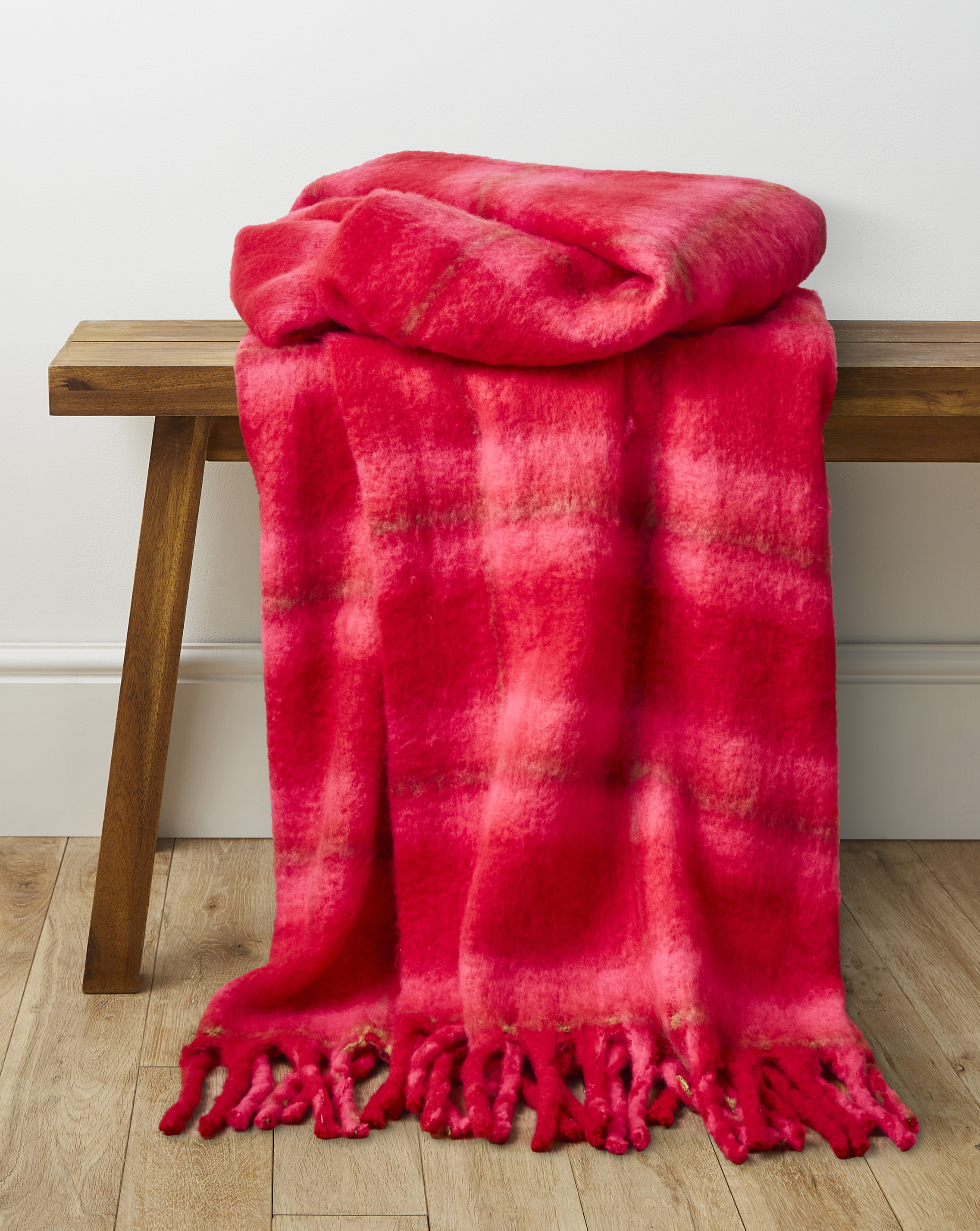 Faux Mohair Checked Throw