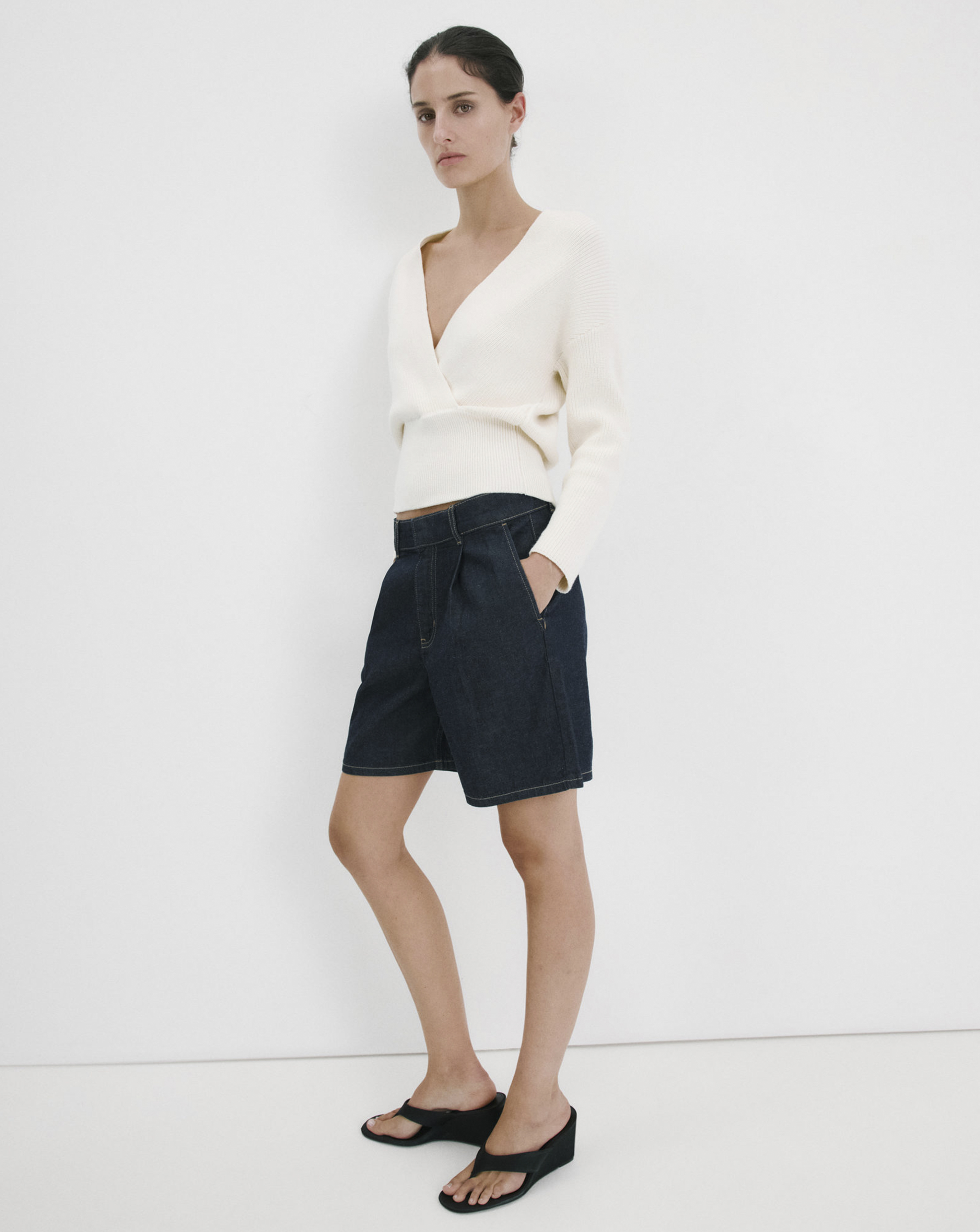 New In - Mango Mid- Rise Denim Bermuda Shorts