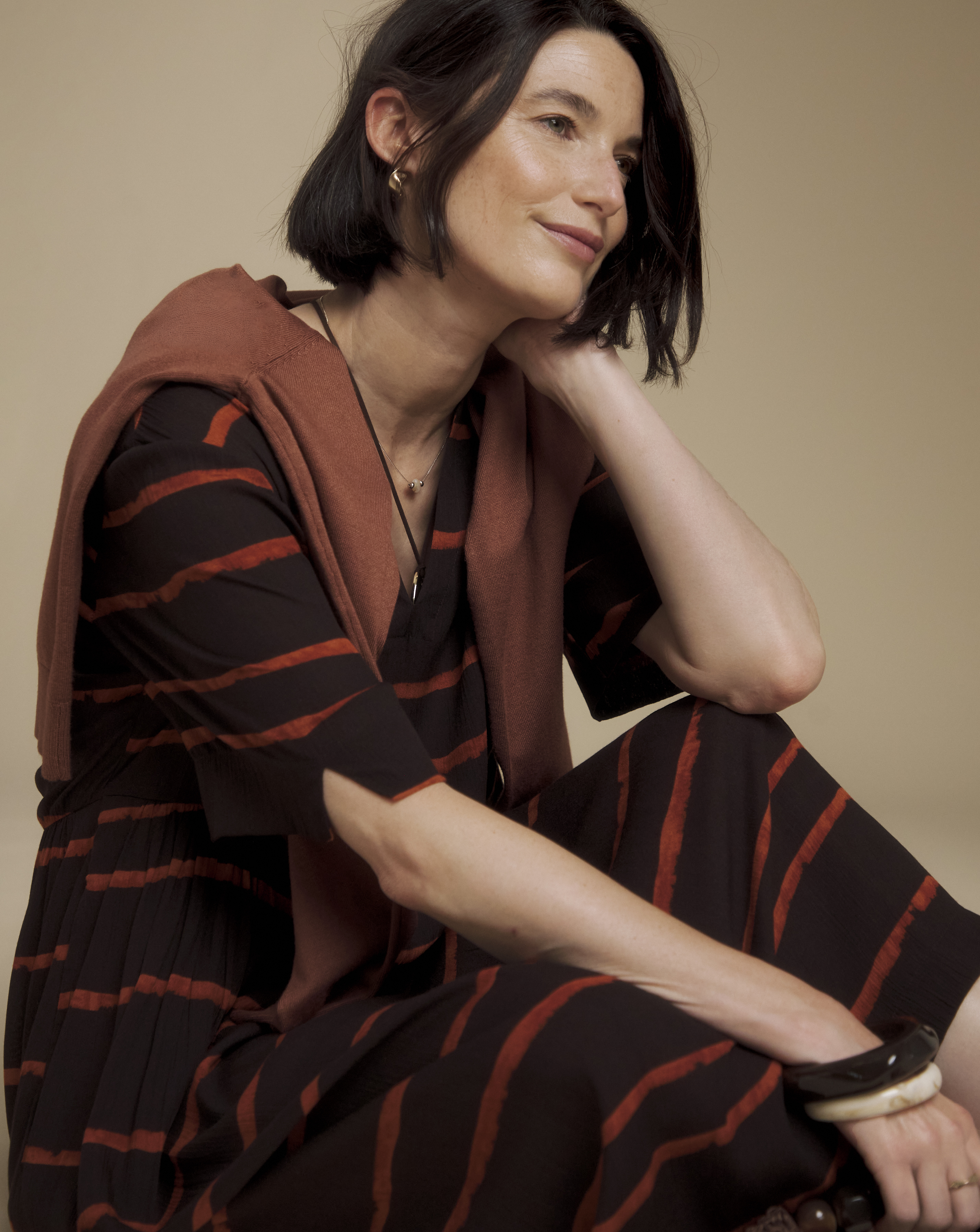 New In - Julipa Petite Stripe Crinkle Midi Dress
