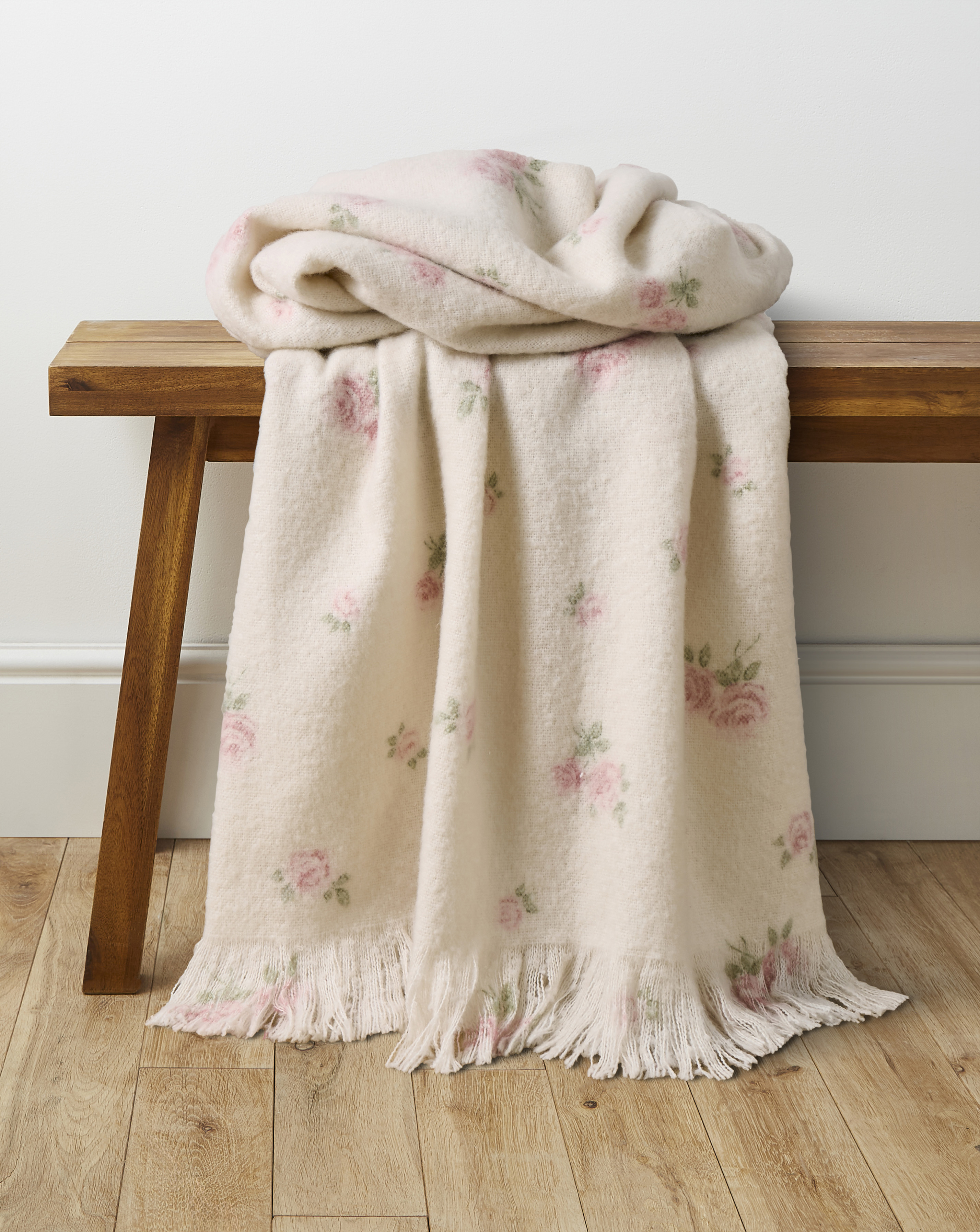 Ditsy Floral Faux Mohair Throw