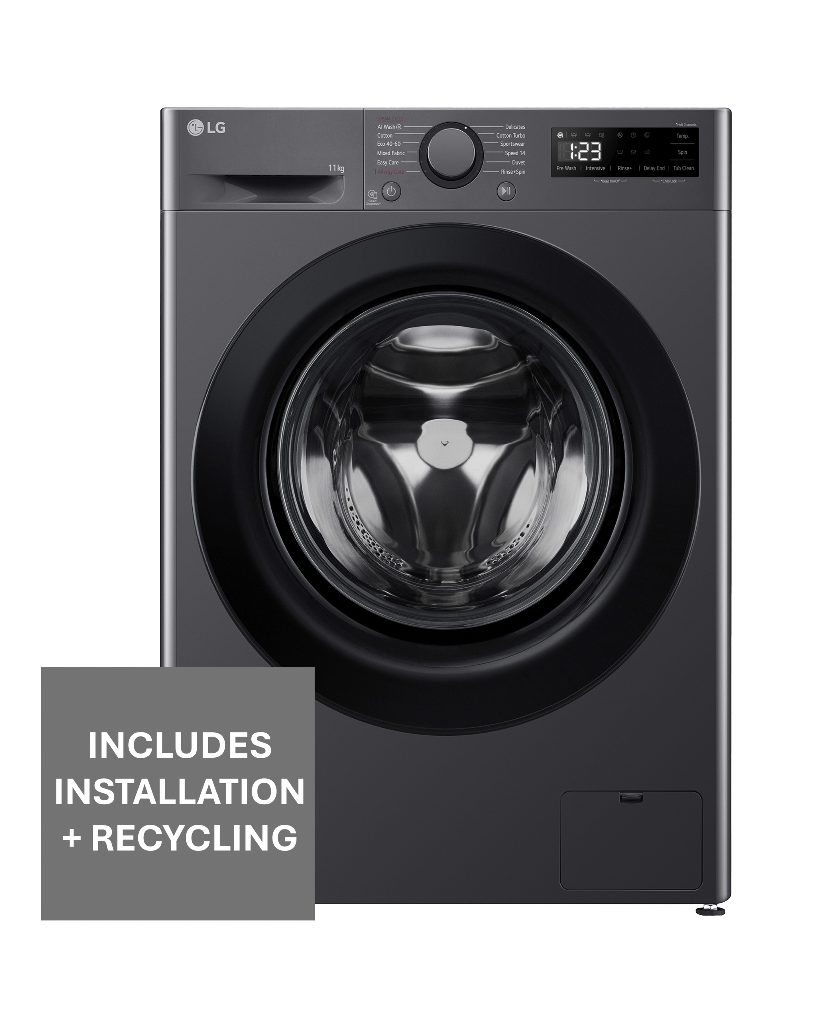 Lg F4y511gbln1 11Kg 1400 Washing Machine - Slate Grey - 11KG - Image 10