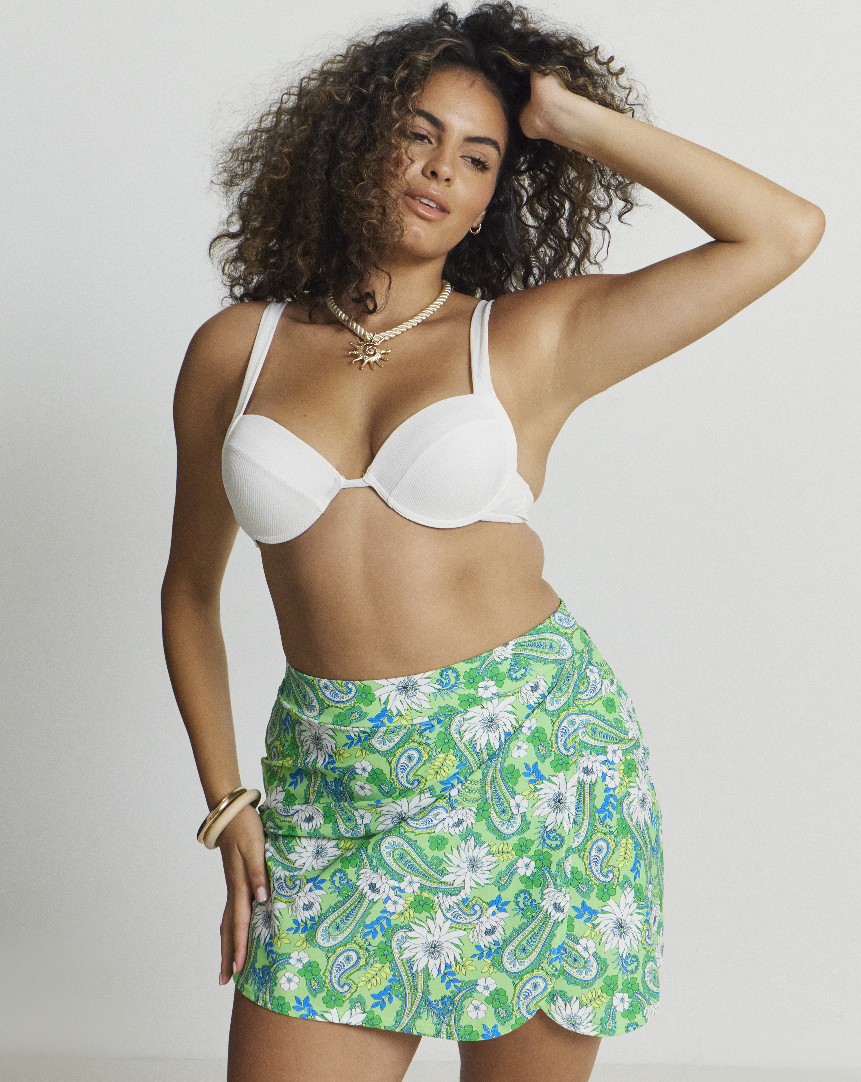 Joe Browns Paisley Print Swim Skirt Green Multi