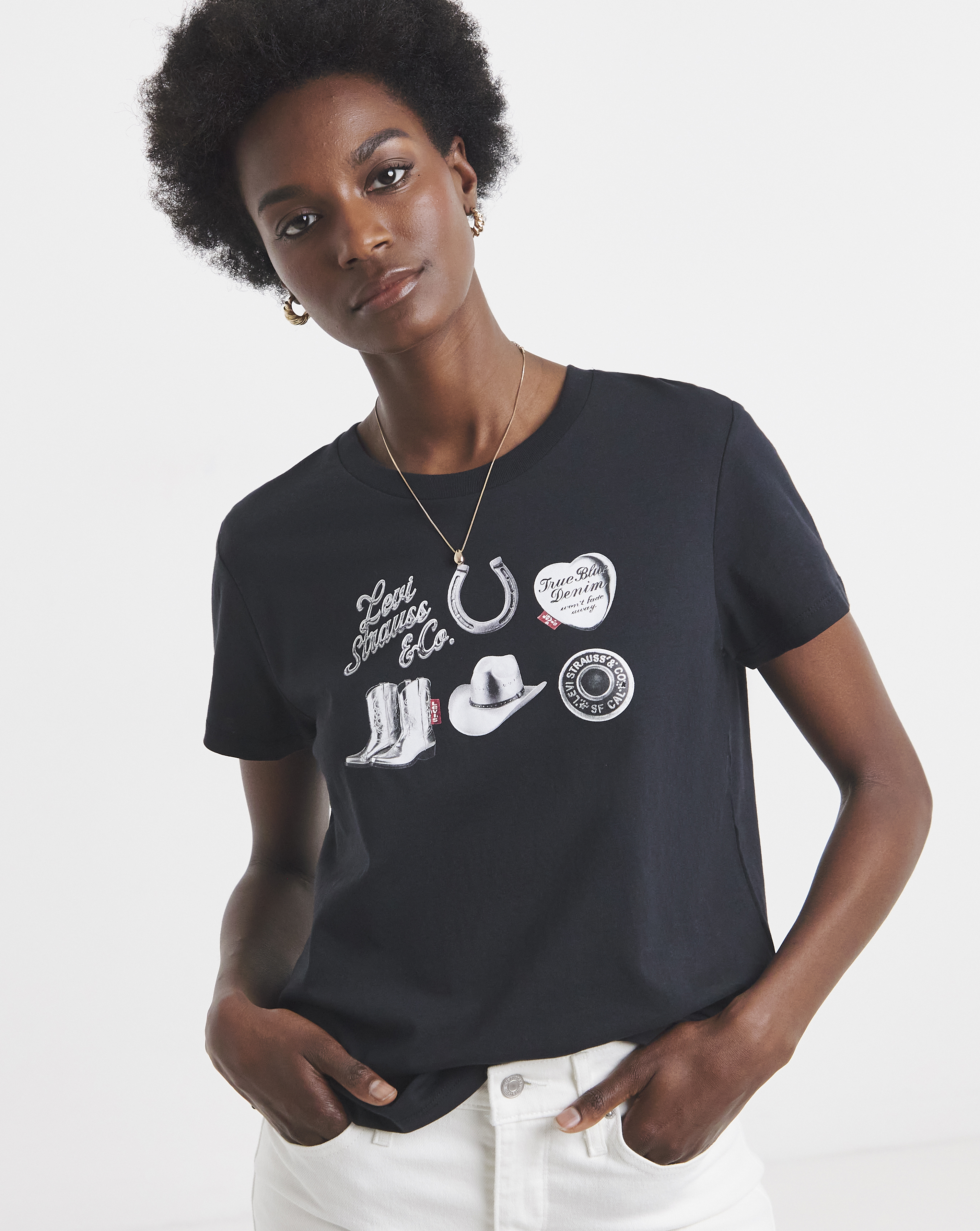 Levi's - Women's - Perfect Graphic T-Shirt - L - Grey