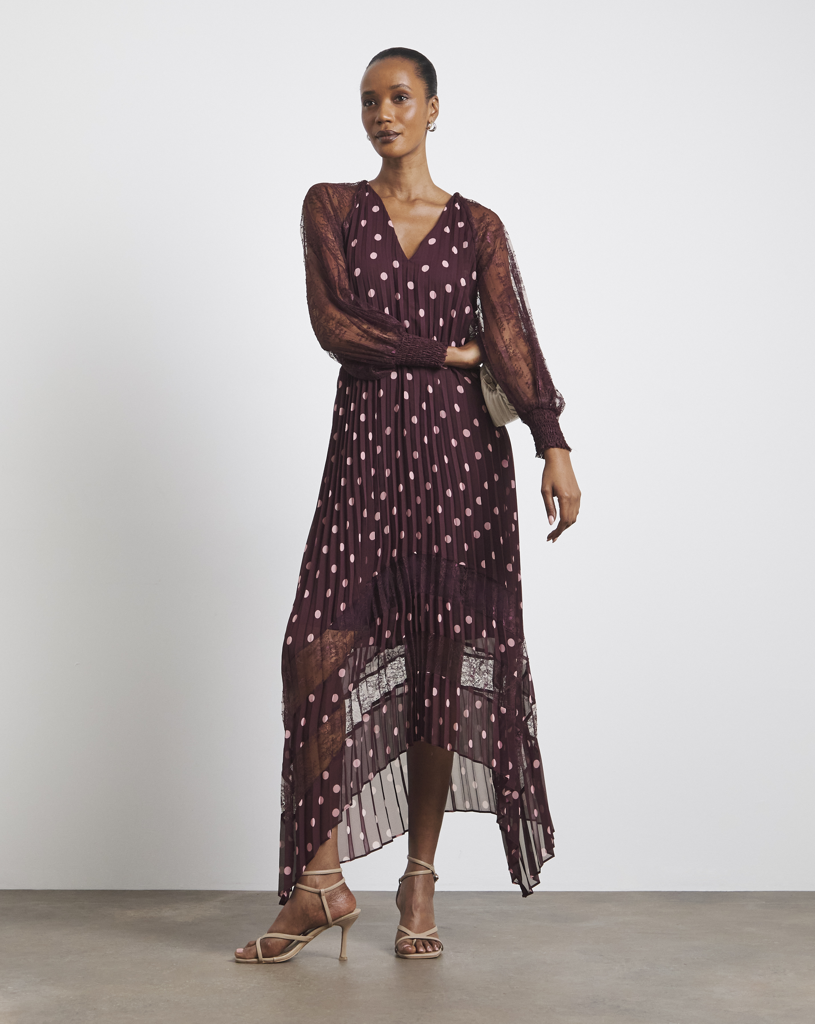 Joanna Hope Polka Dot Midi Dress