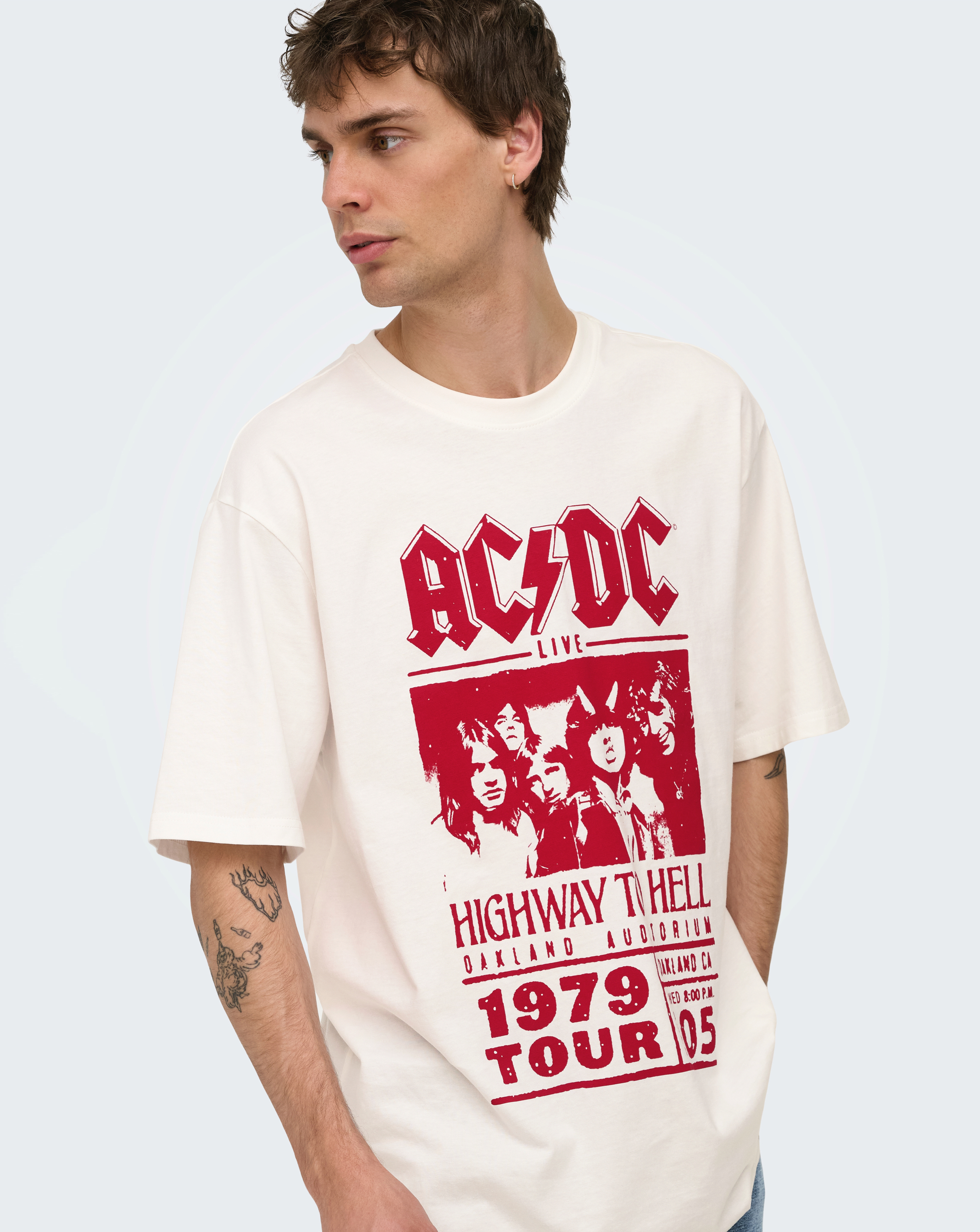 New In - Only & Sons ACDC T-Shirt - Off White