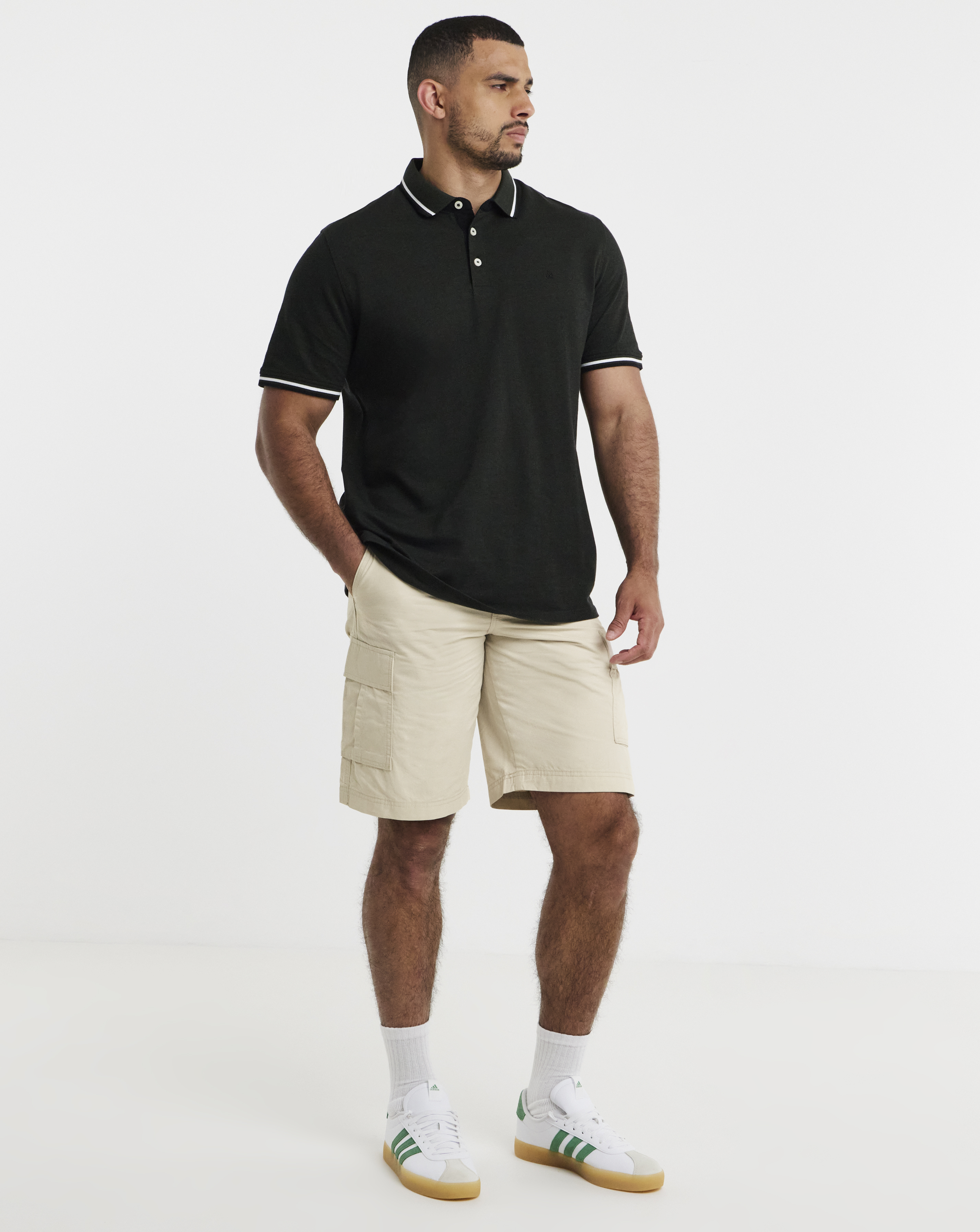 Jack & Jones Cream Cole Cargo Short - Size 36