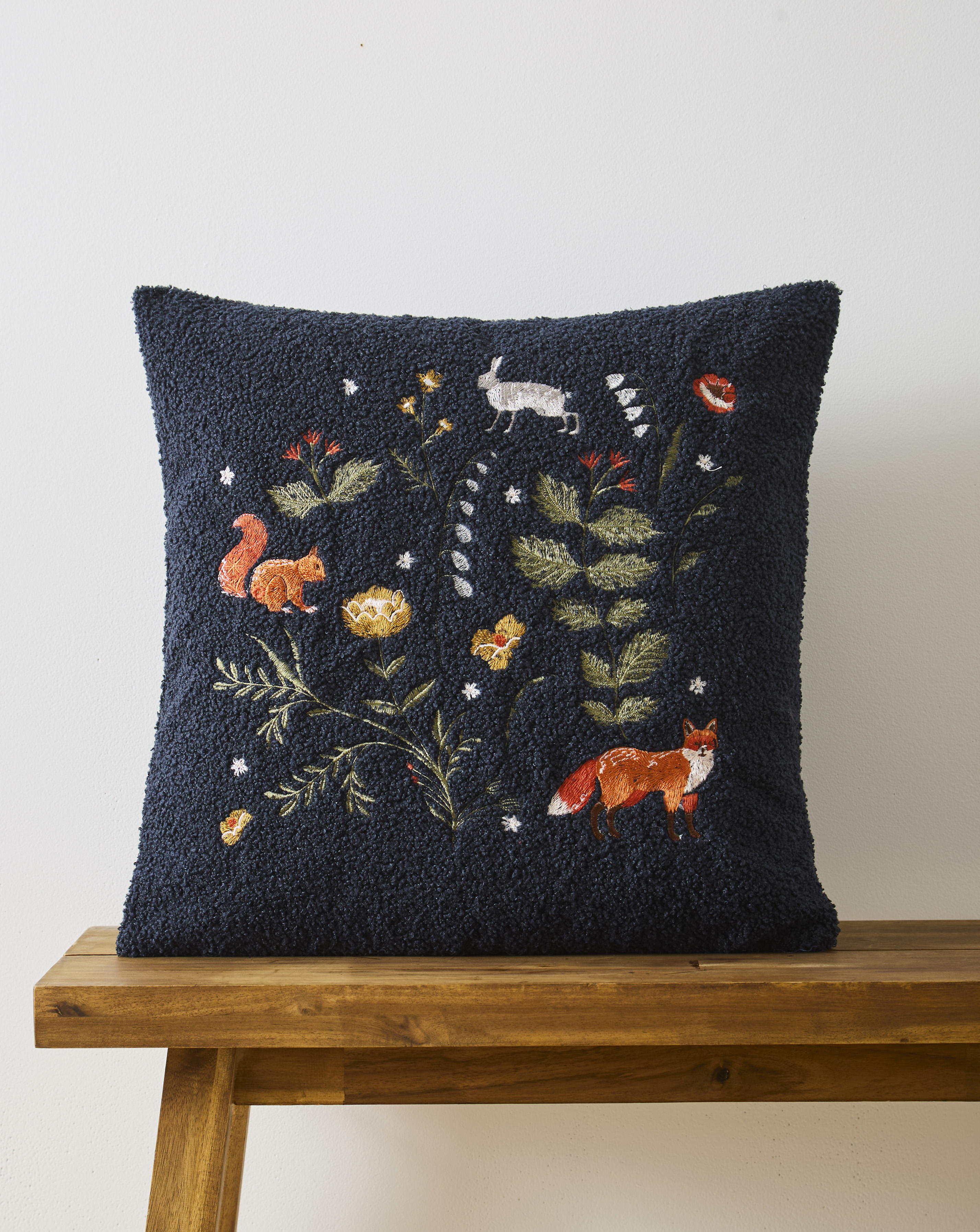 New In - Woodland Animals Boucle Cushion