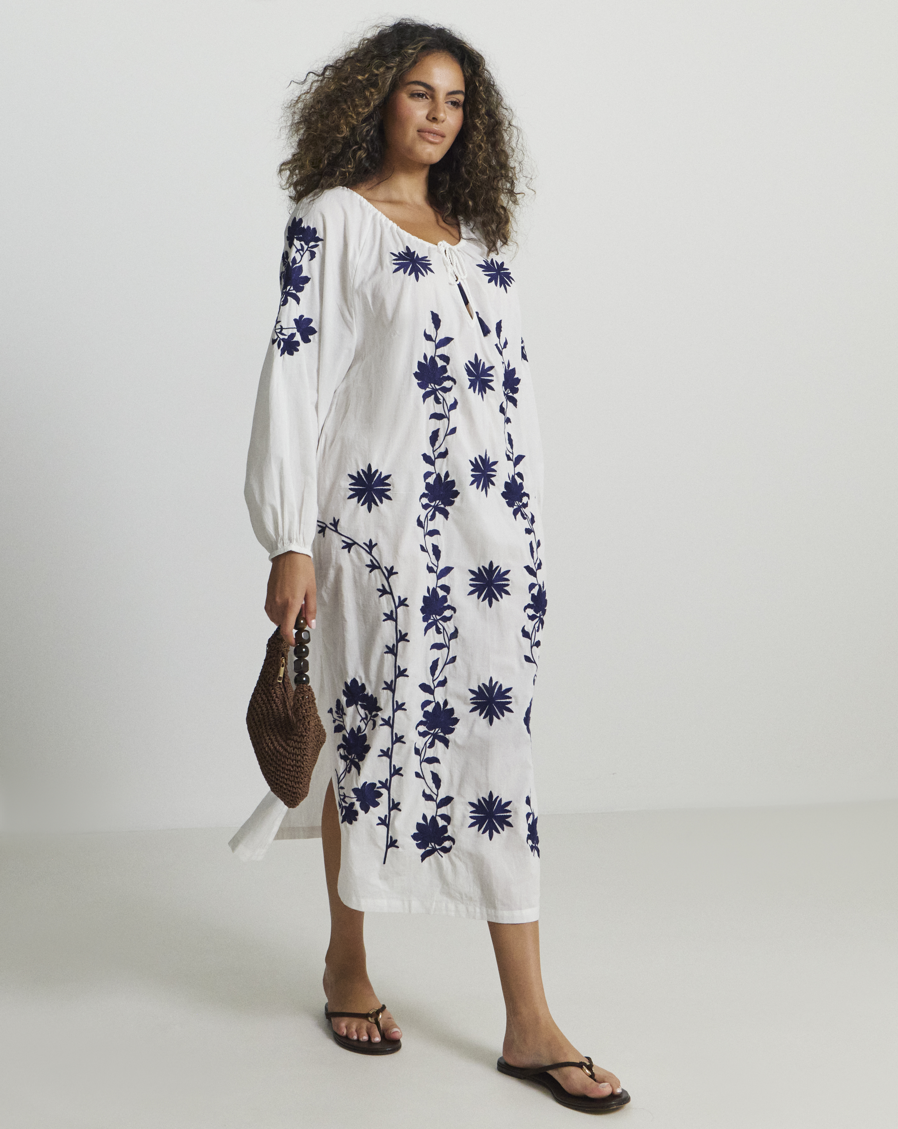 Joanna Hope Embroidered Beach Dress